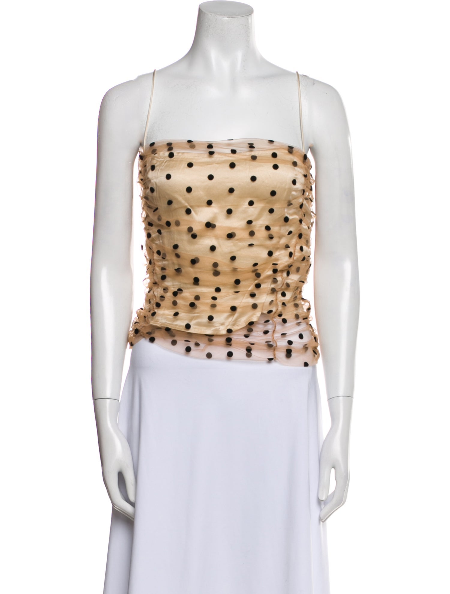 Reformation Polka Dot Print Square Neckline Crop Top