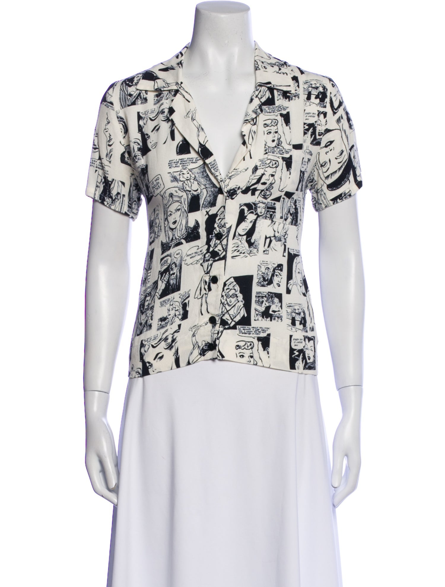 Reformation Printed V-Neck T-Shirt