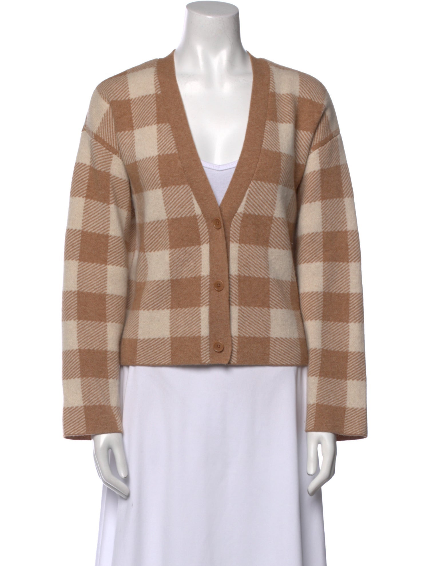 Reformation Cashmere Plaid Print Sweater