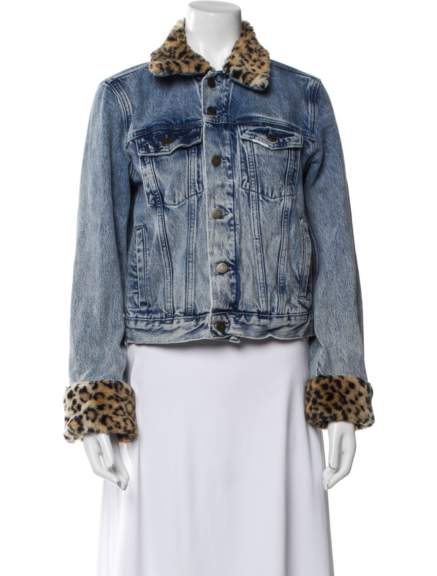 Reformation Animal Print Denim Jacket