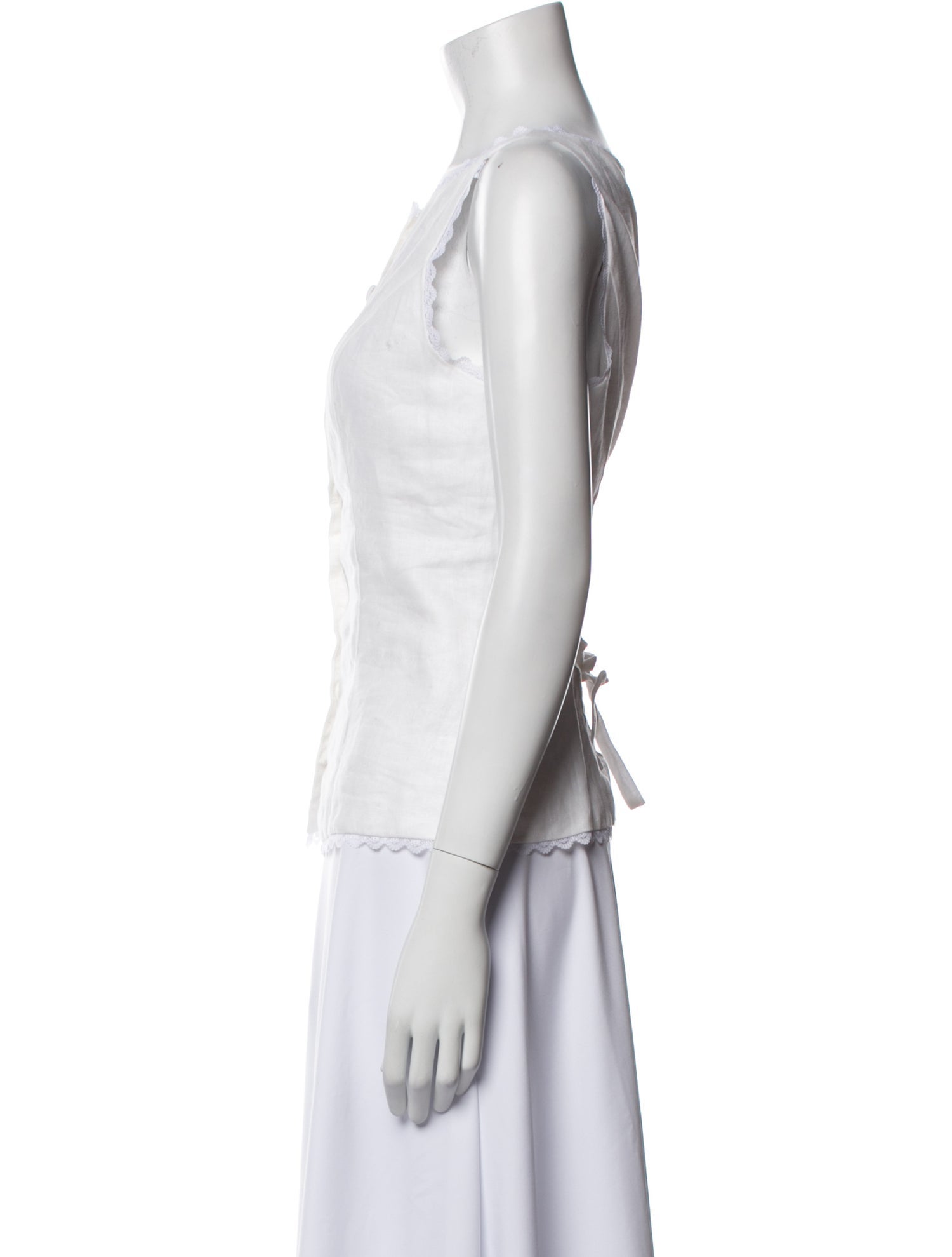 Reformation Linen Scoop Neck Top