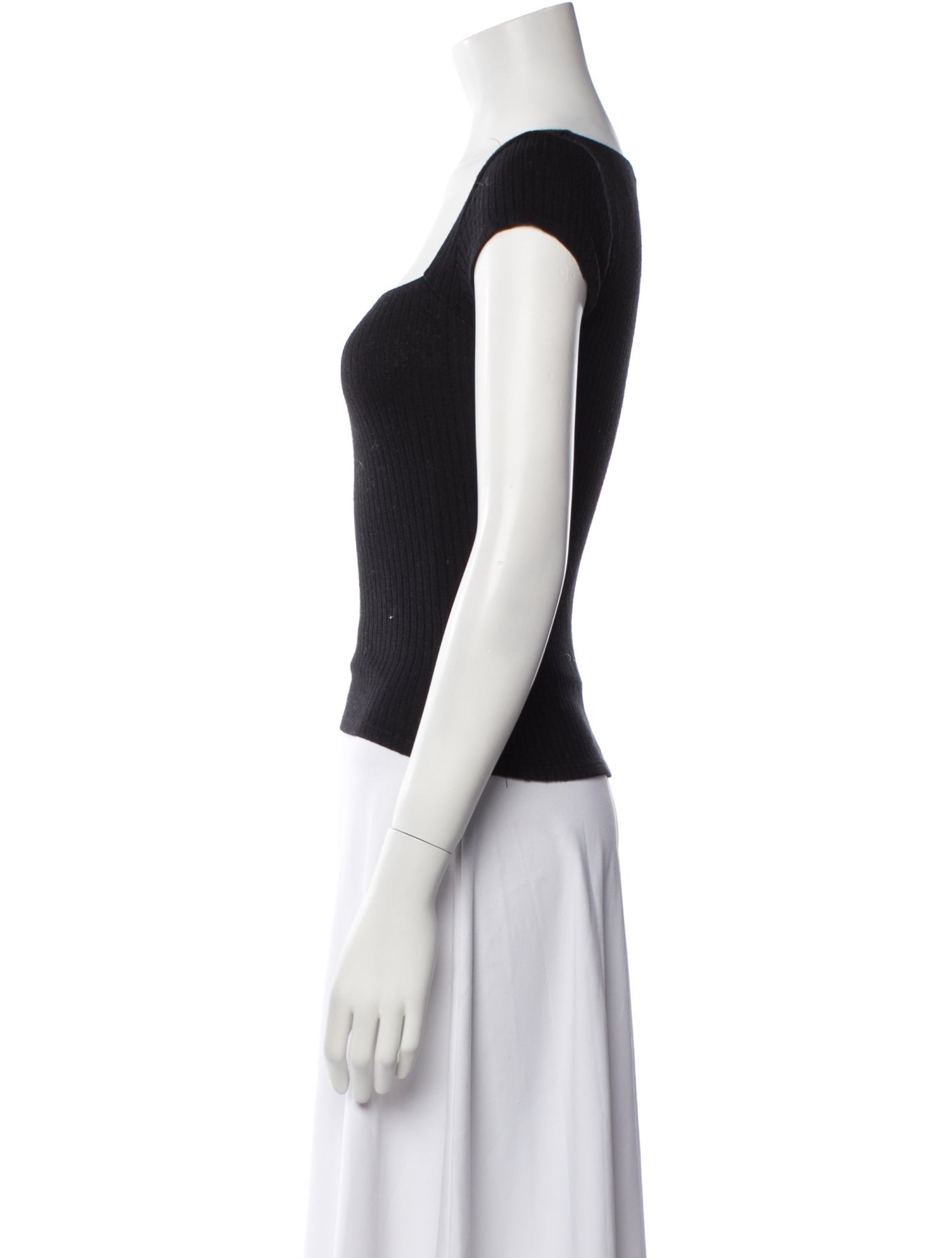 Reformation Square Neckline Short Sleeve Crop Top