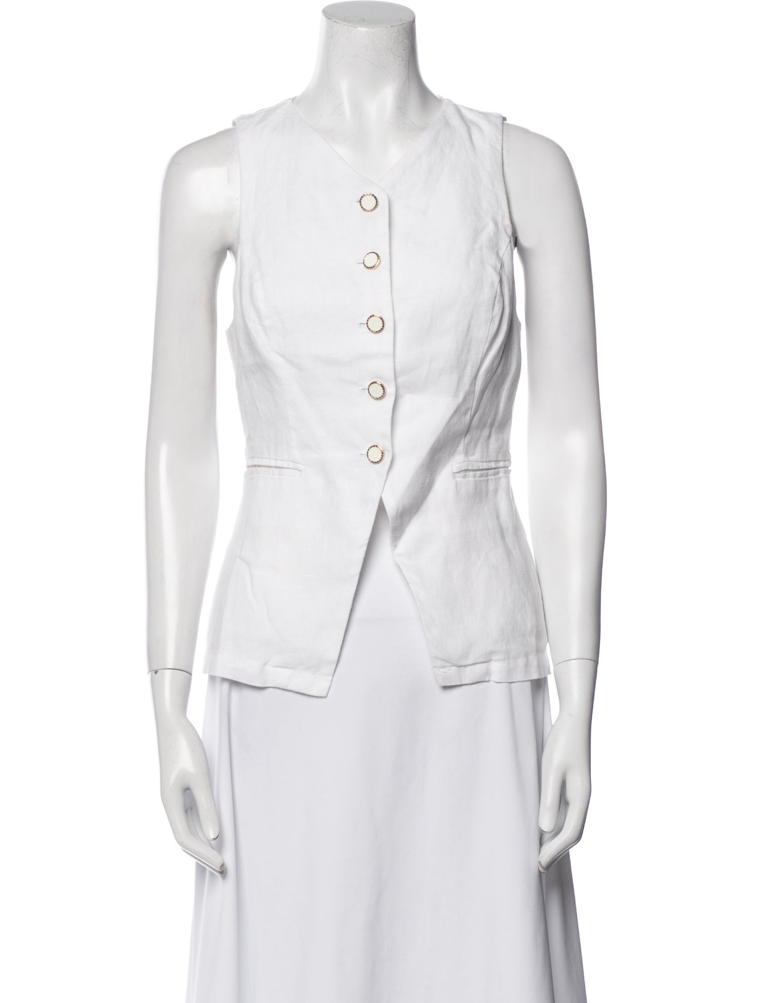 Reformation Linen V-Neck Top