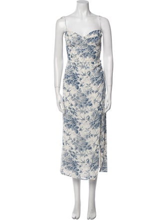 Reformation Floral Print Midi Length Dress