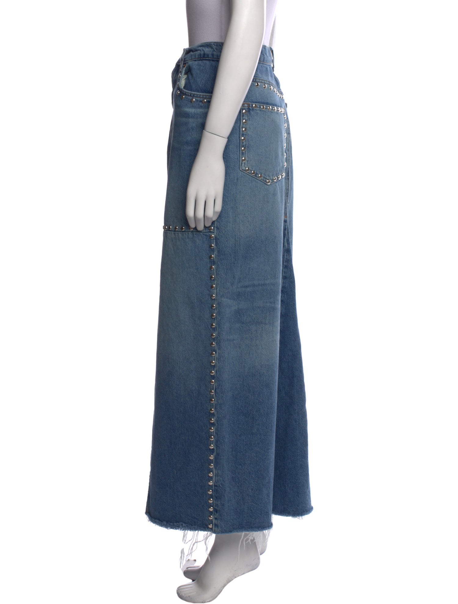Reformation Distressed Accents Long Skirt