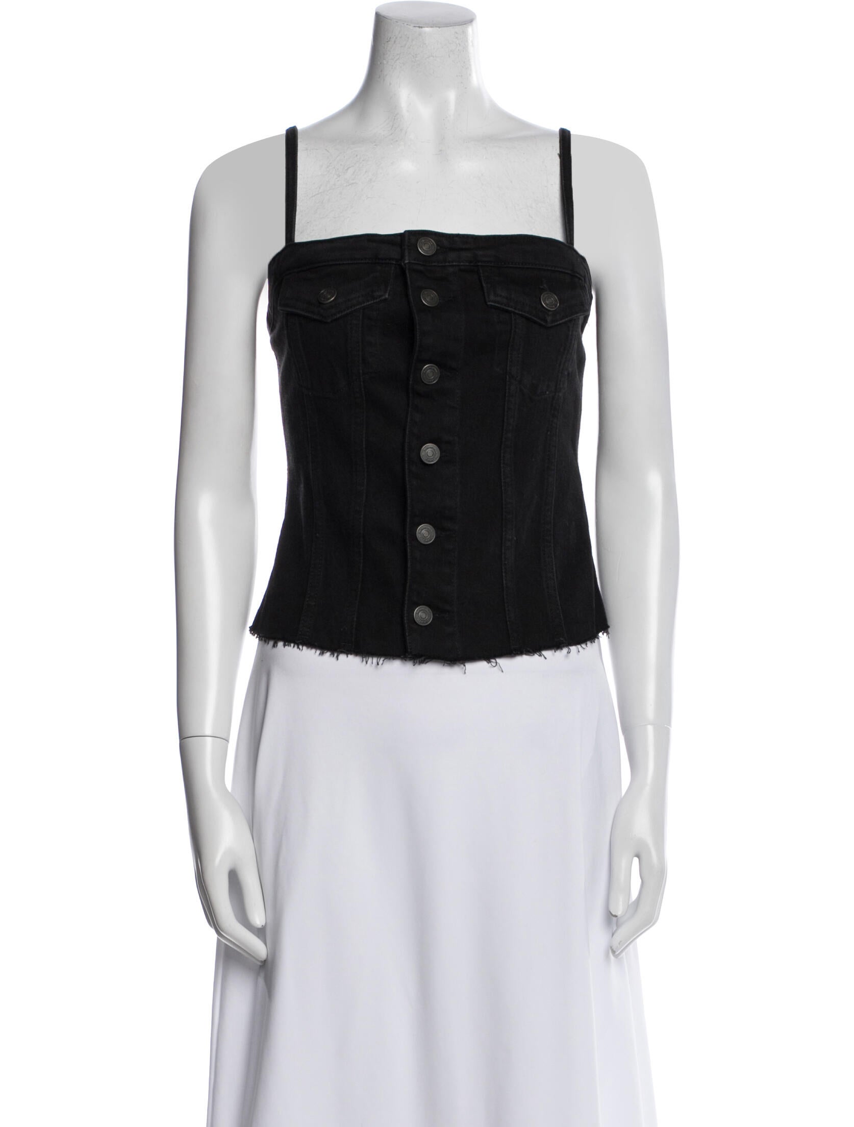 Reformation Square Neckline Sleeveless Crop Top