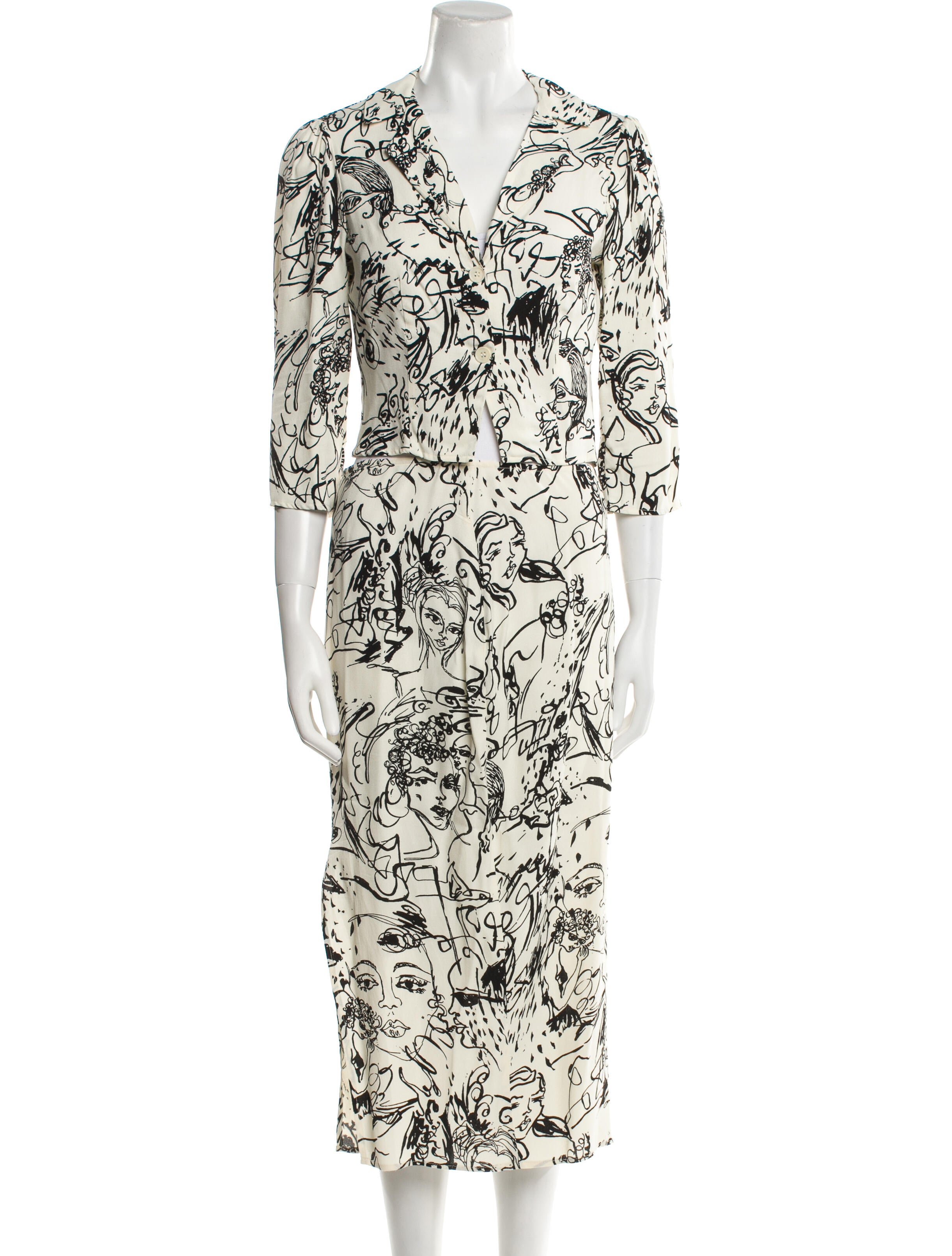 Reformation Printed Skirt Suit