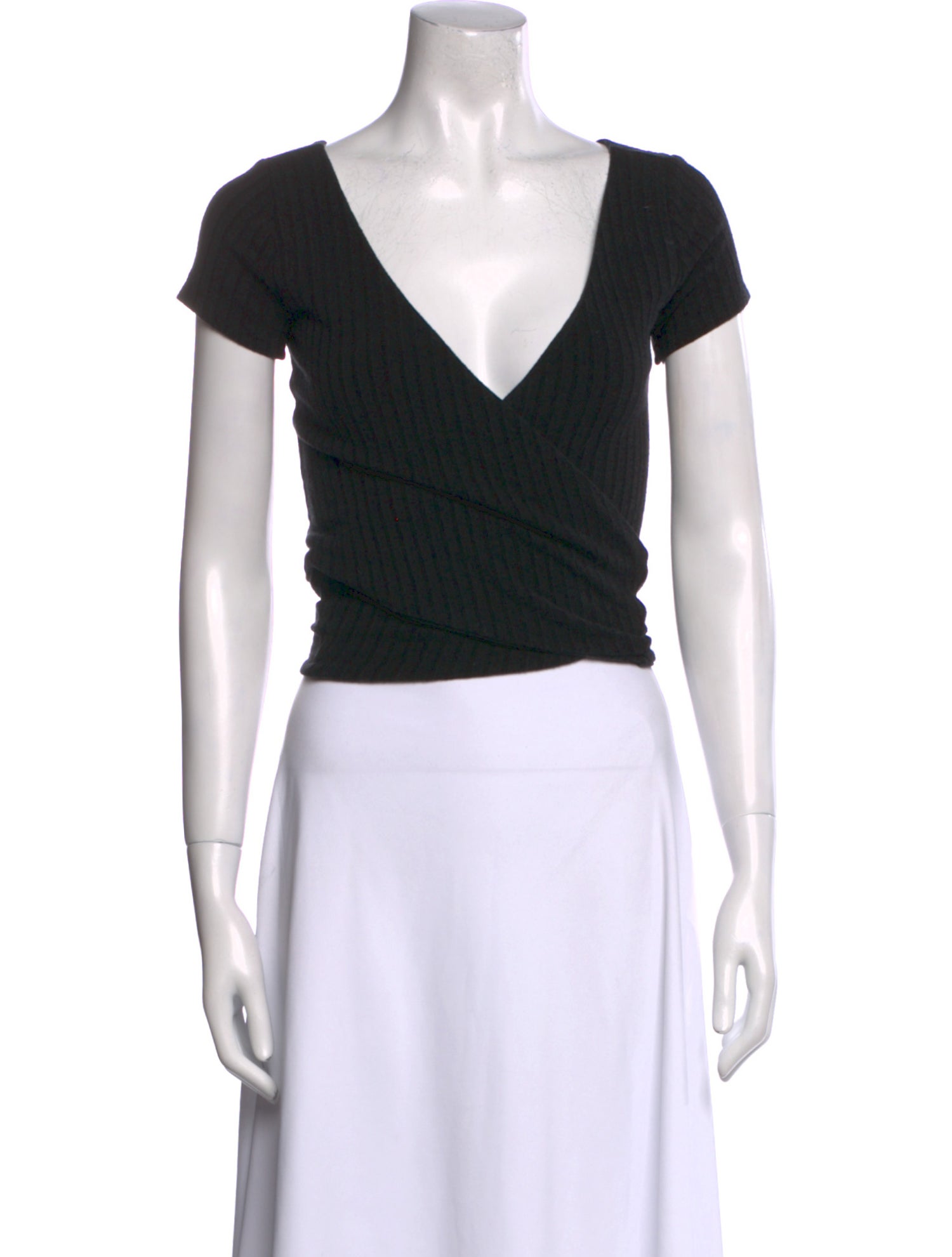 Reformation V-Neck Short Sleeve Crop Top