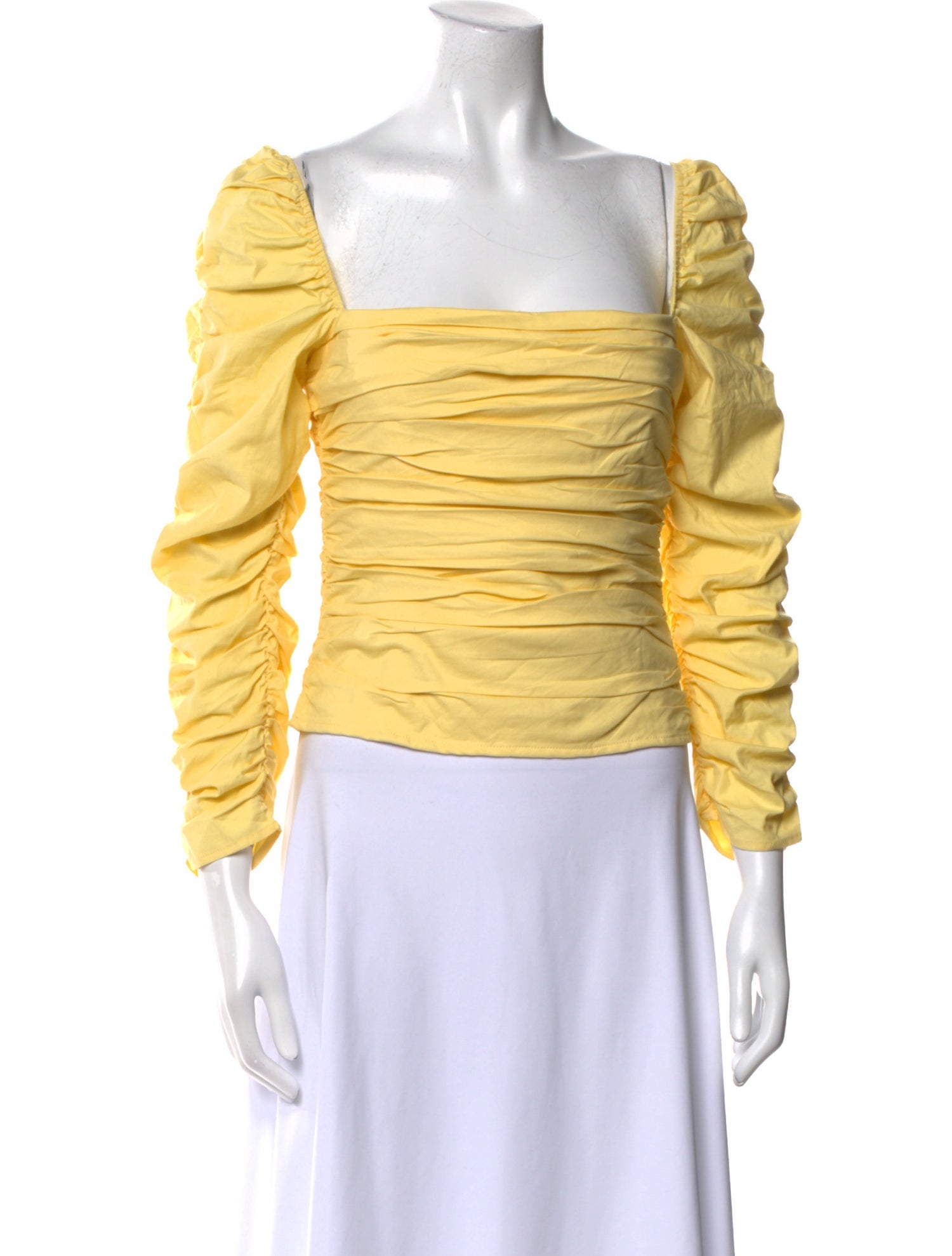 Reformation Square Neckline Three-Quarter Sleeve Crop Top