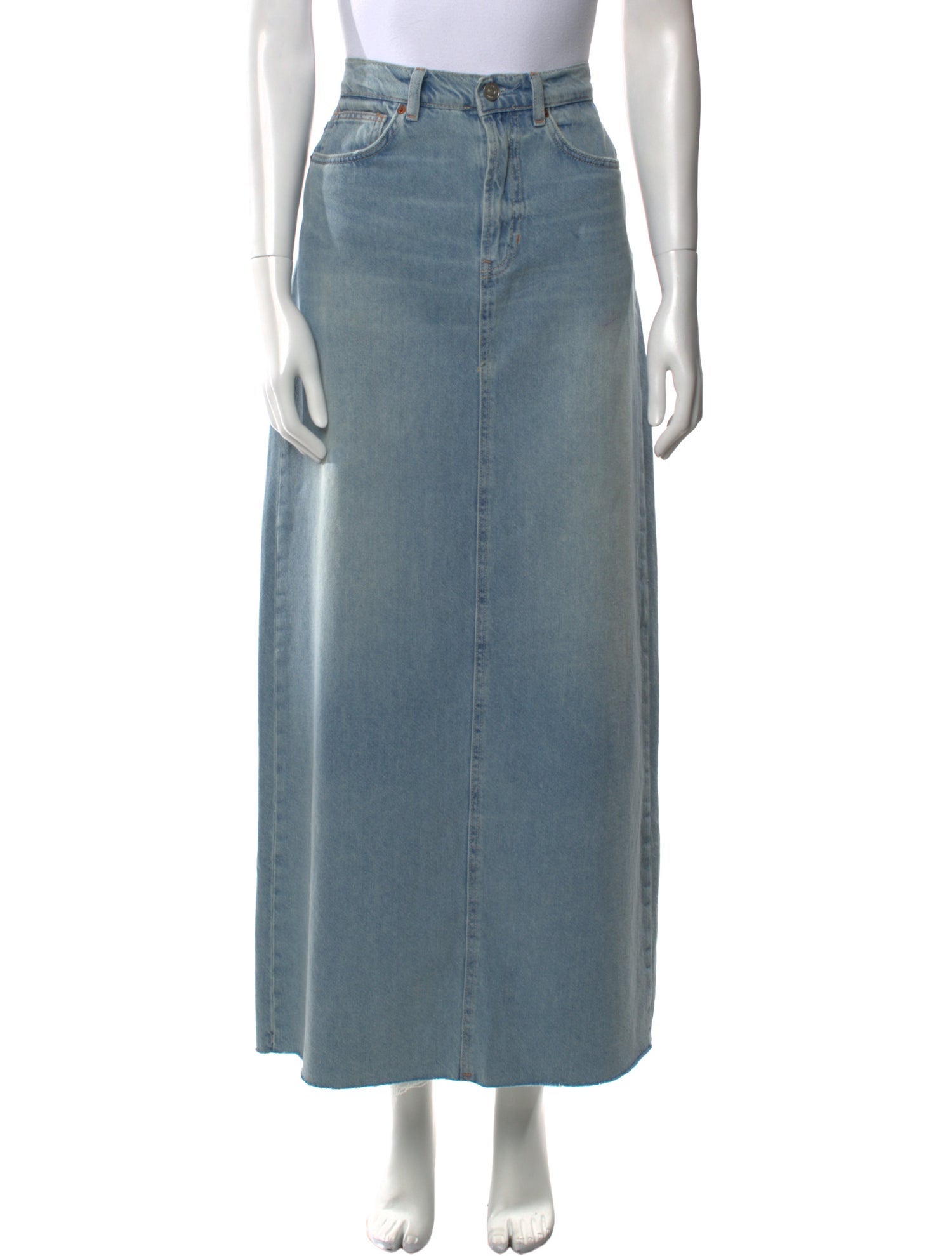 Reformation Raw-Edge Trim Midi Length Skirt