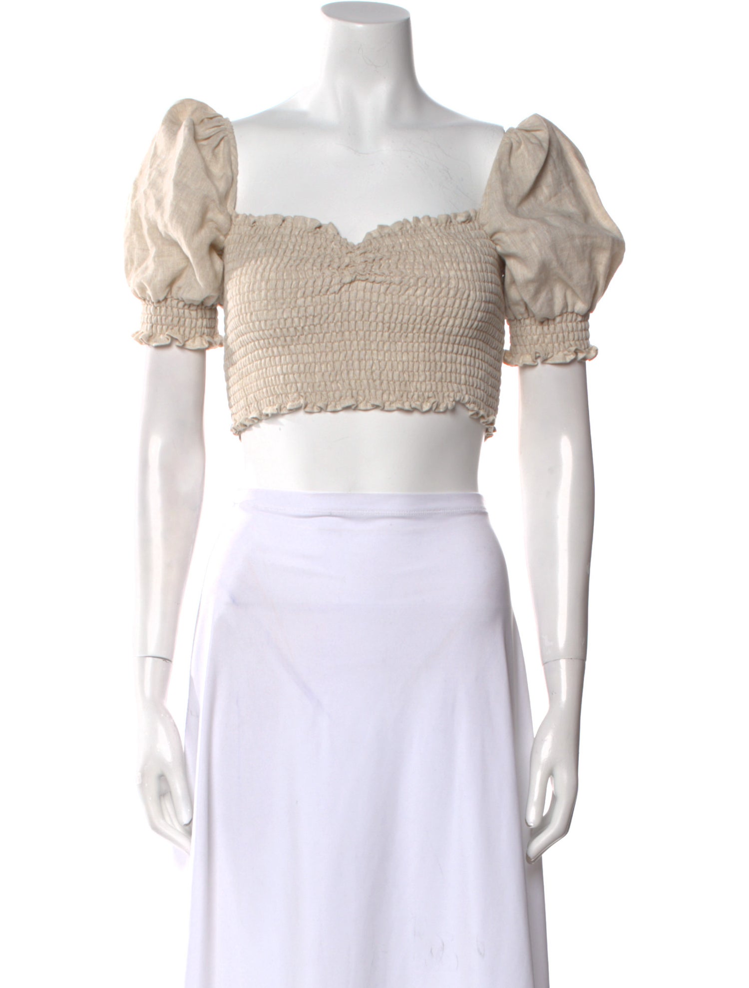 Reformation Linen Square Neckline Crop Top