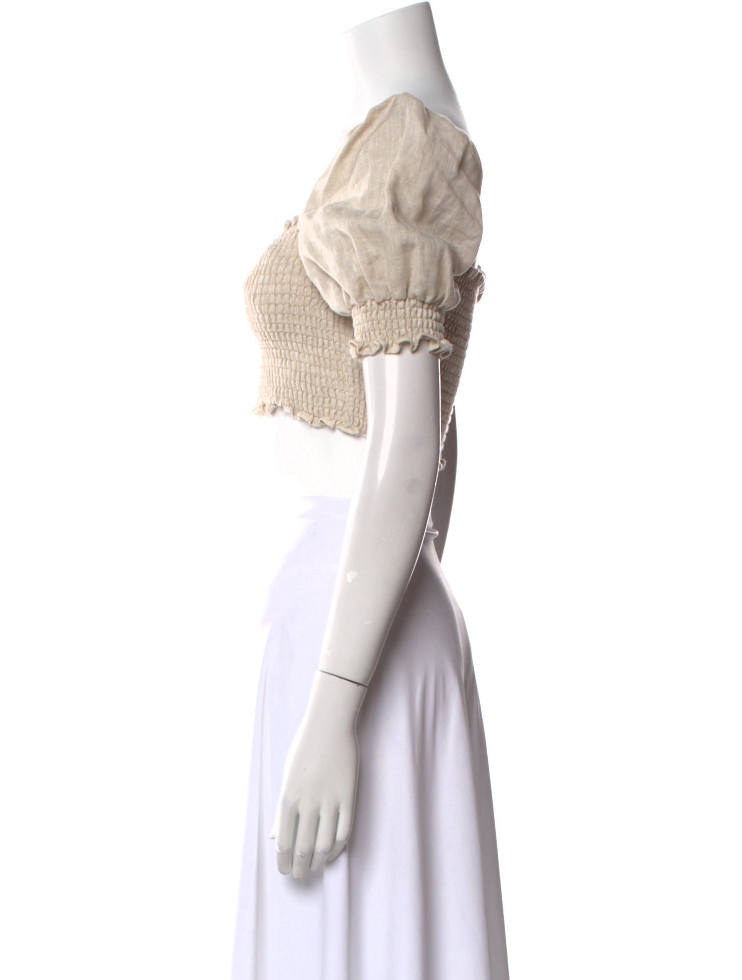 Reformation Linen Square Neckline Crop Top