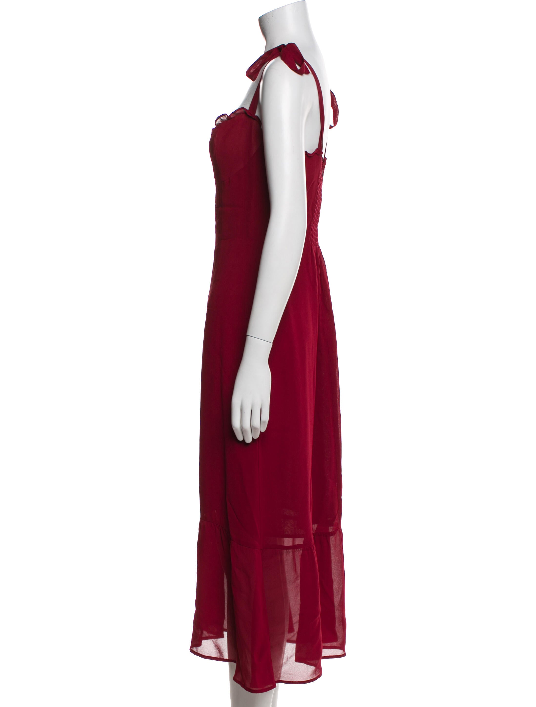 Reformation Square Neckline Midi Length Dress