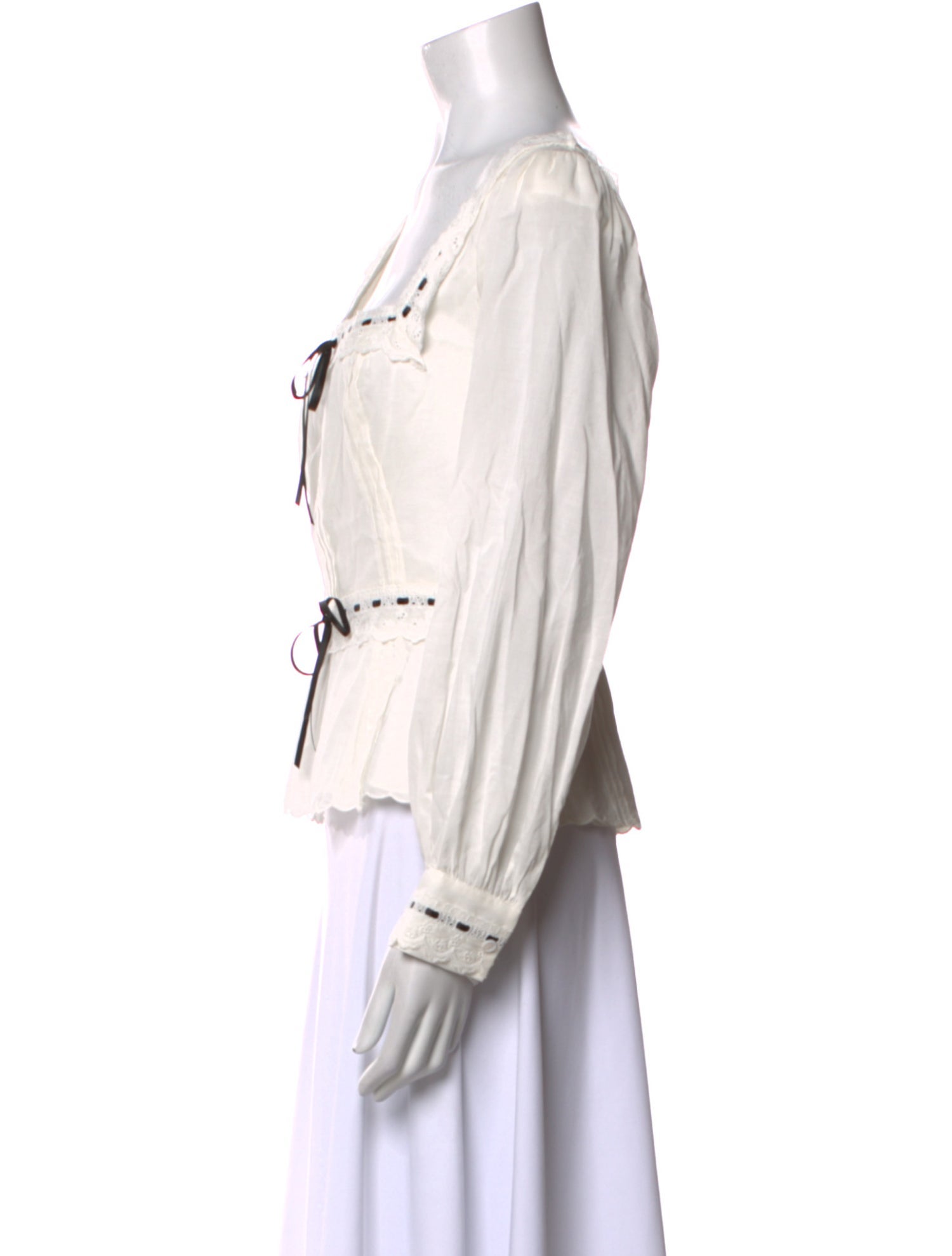 Reformation Square Neckline Long Sleeve Crop Top