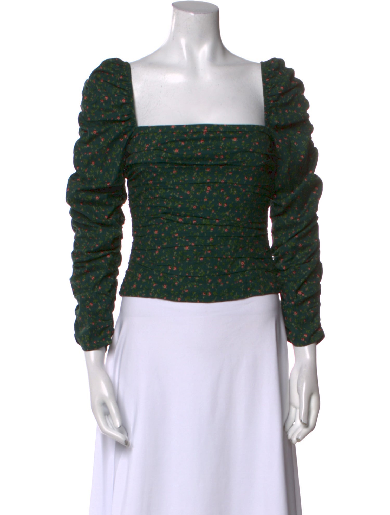 Reformation Printed Square Neckline Crop Top