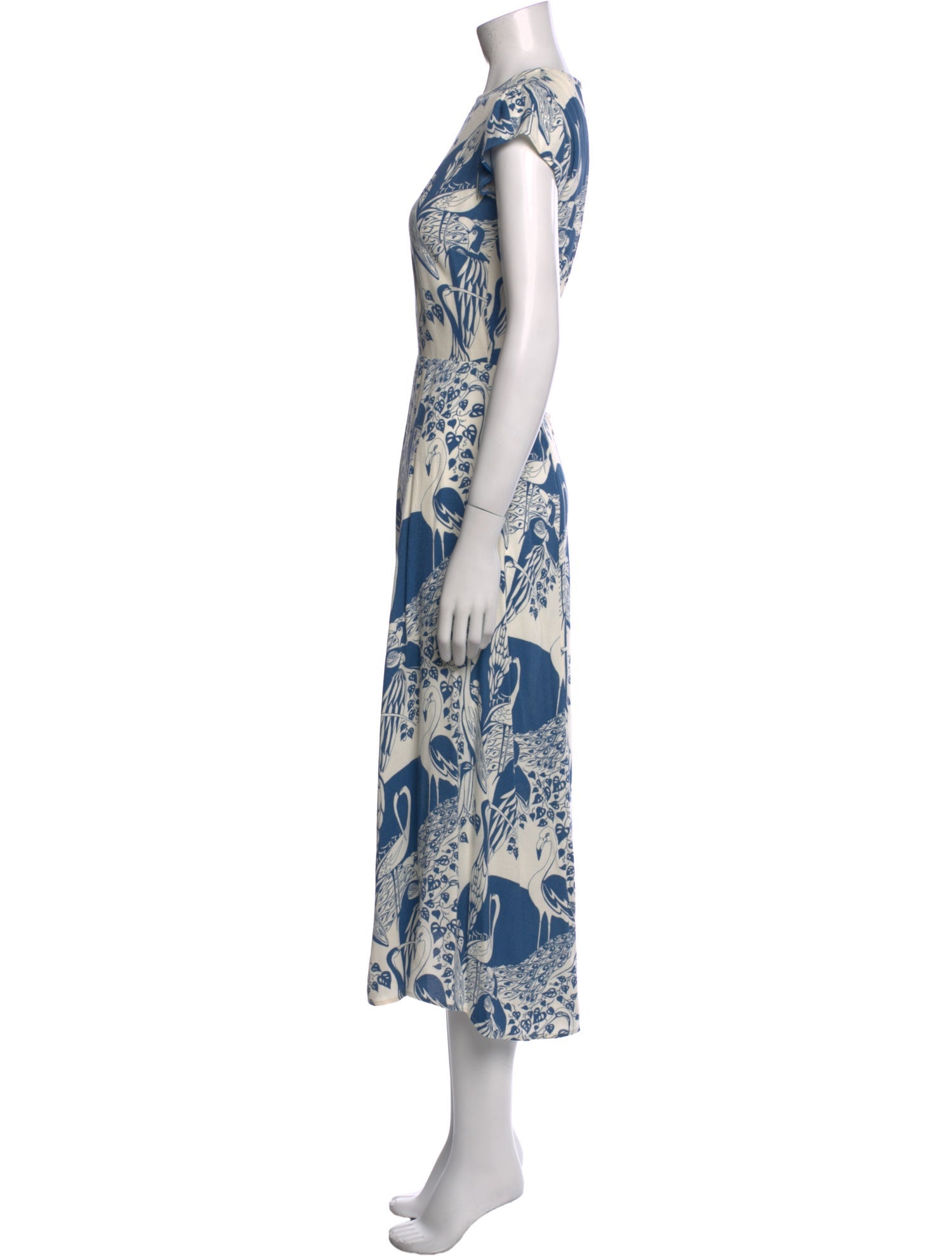 Reformation Floral Print Midi Length Dress