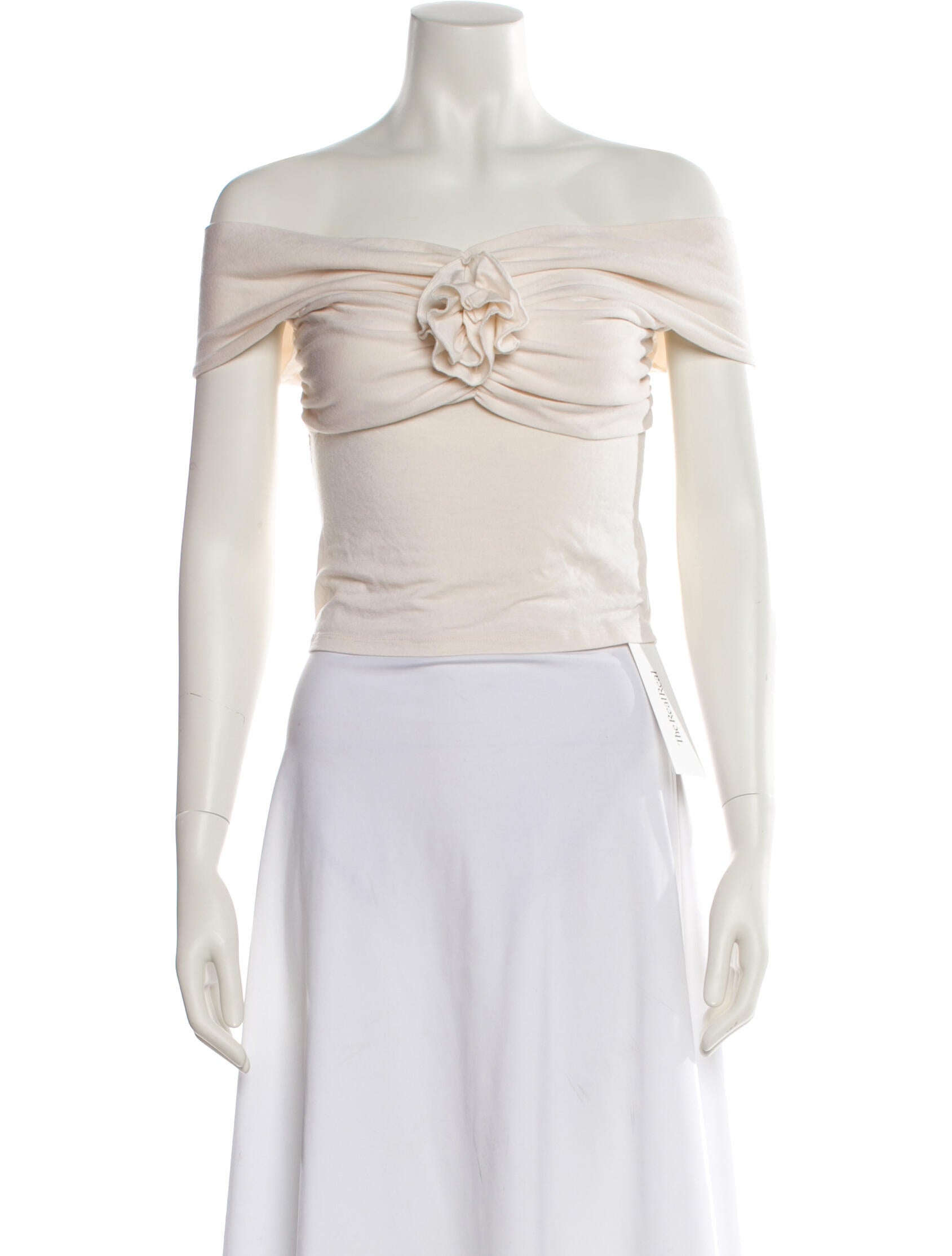 Reformation Off-The-Shoulder Short Sleeve Crop Top