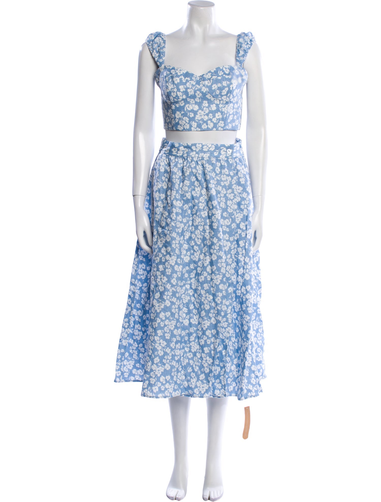 Reformation Linen Floral Print Skirt Set