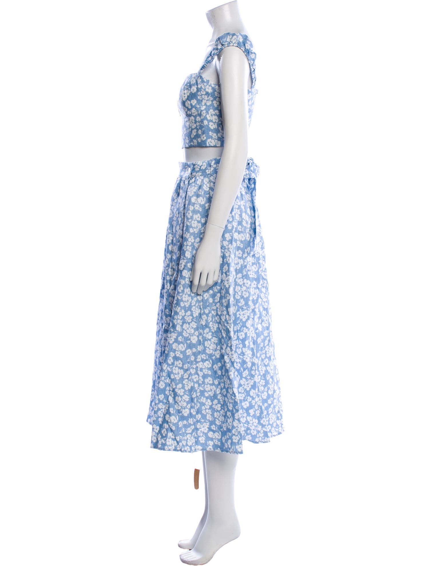 Reformation Linen Floral Print Skirt Set