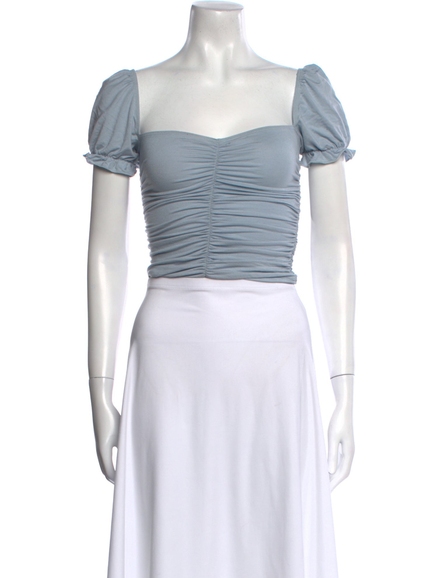 Reformation Square Neckline Short Sleeve Crop Top