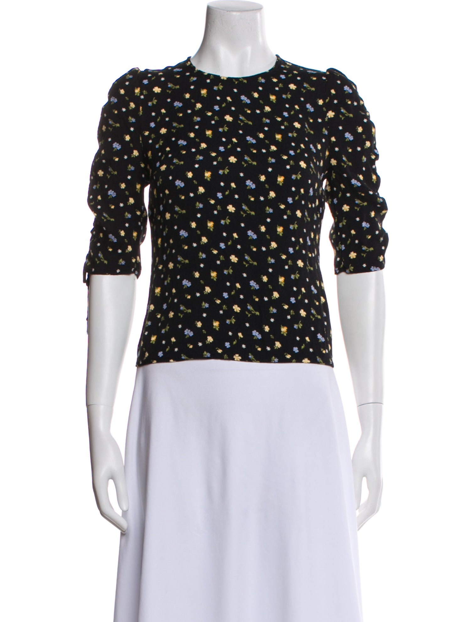 Reformation Floral Print Crew Neck Top