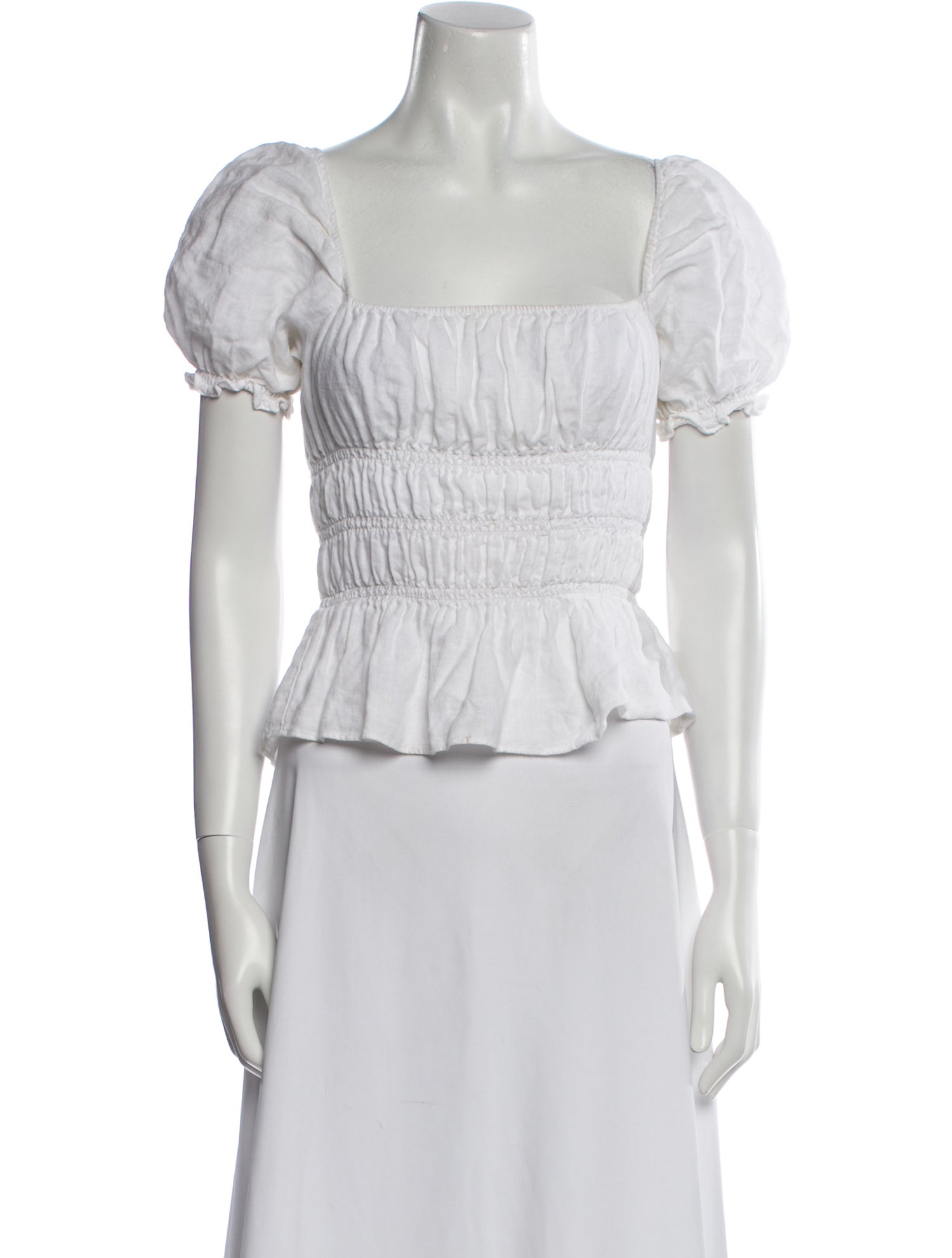 Reformation Linen Square Neckline Crop Top