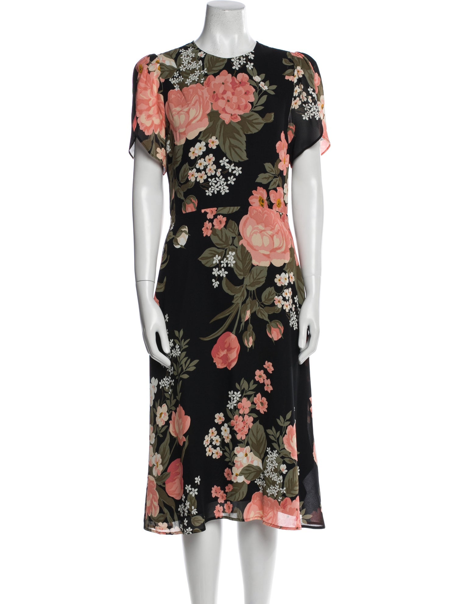 Reformation Floral Print Midi Length Dress