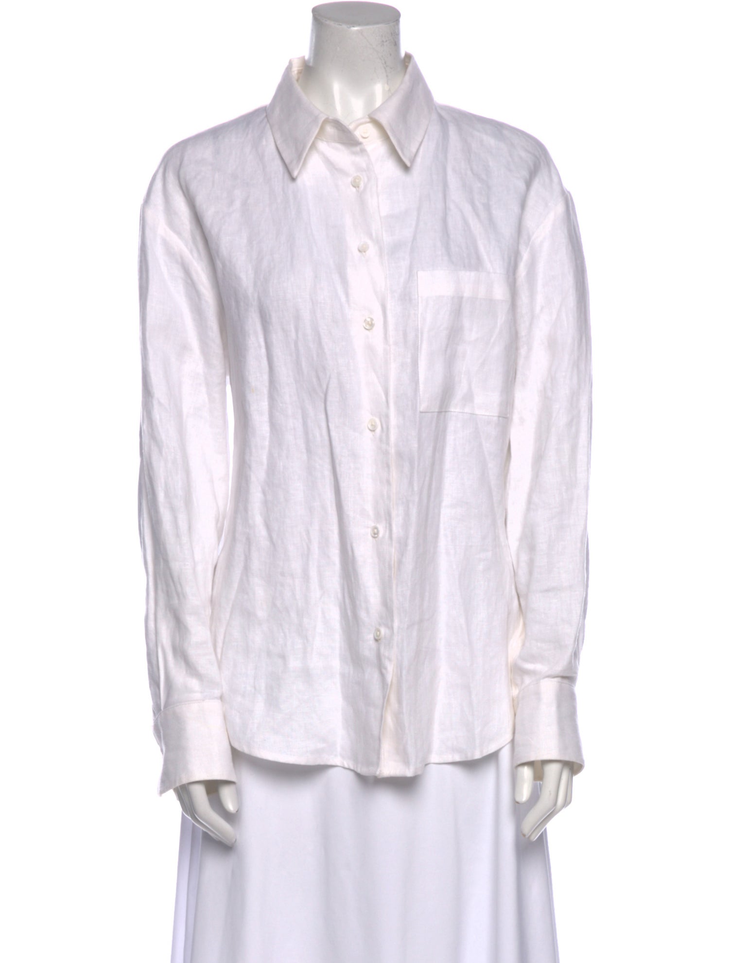 Reformation Linen Striped Button-Up Top