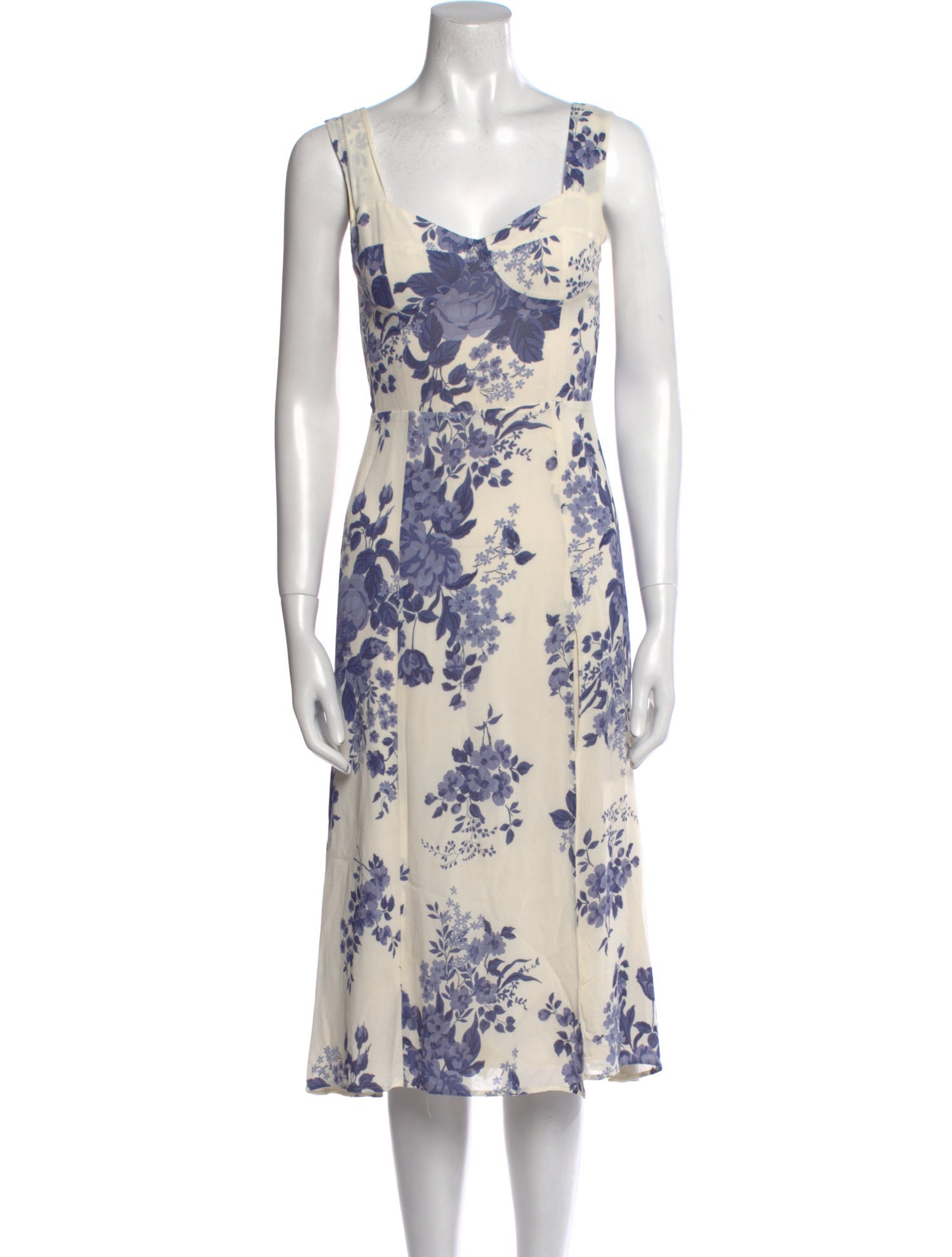 Reformation Floral Print Midi Length Dress