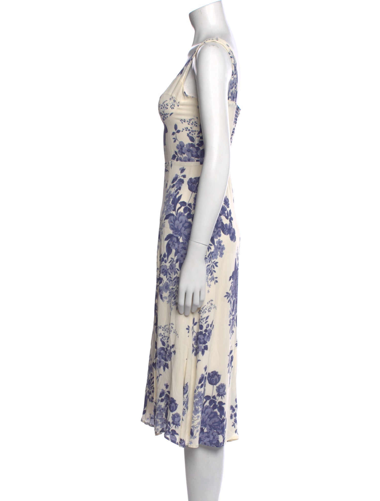 Reformation Floral Print Midi Length Dress