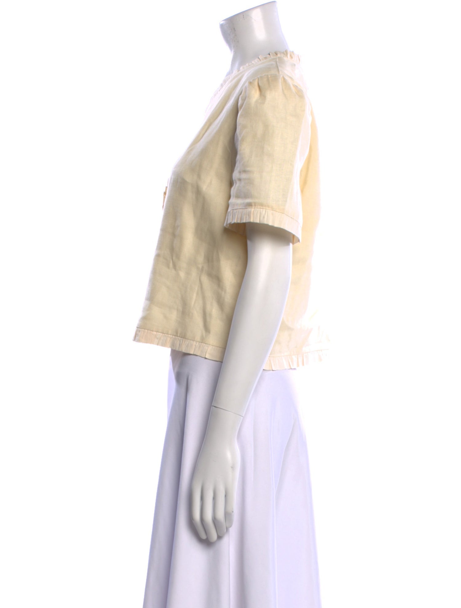 Reformation Linen V-Neck Crop Top