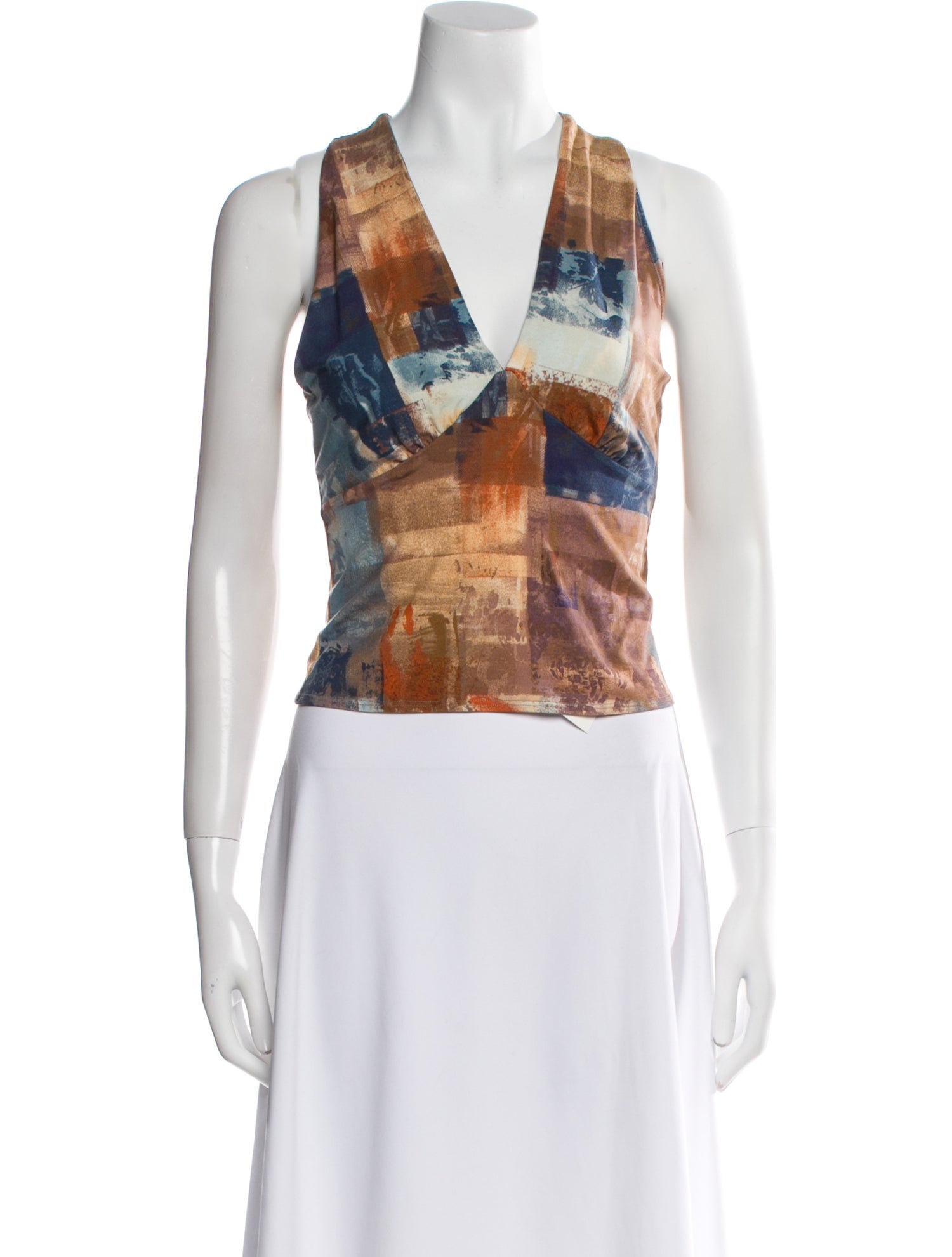 Reformation Printed V-Neck Crop Top