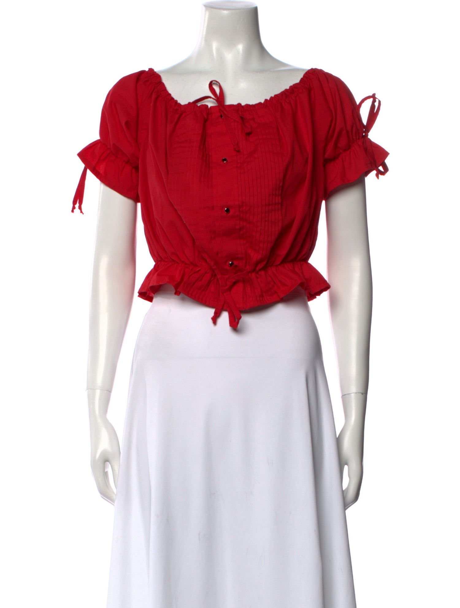 Reformation Off-The-Shoulder Short Sleeve Crop Top