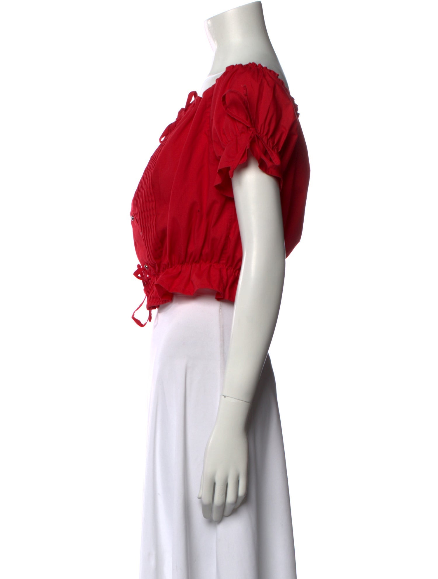 Reformation Off-The-Shoulder Short Sleeve Crop Top