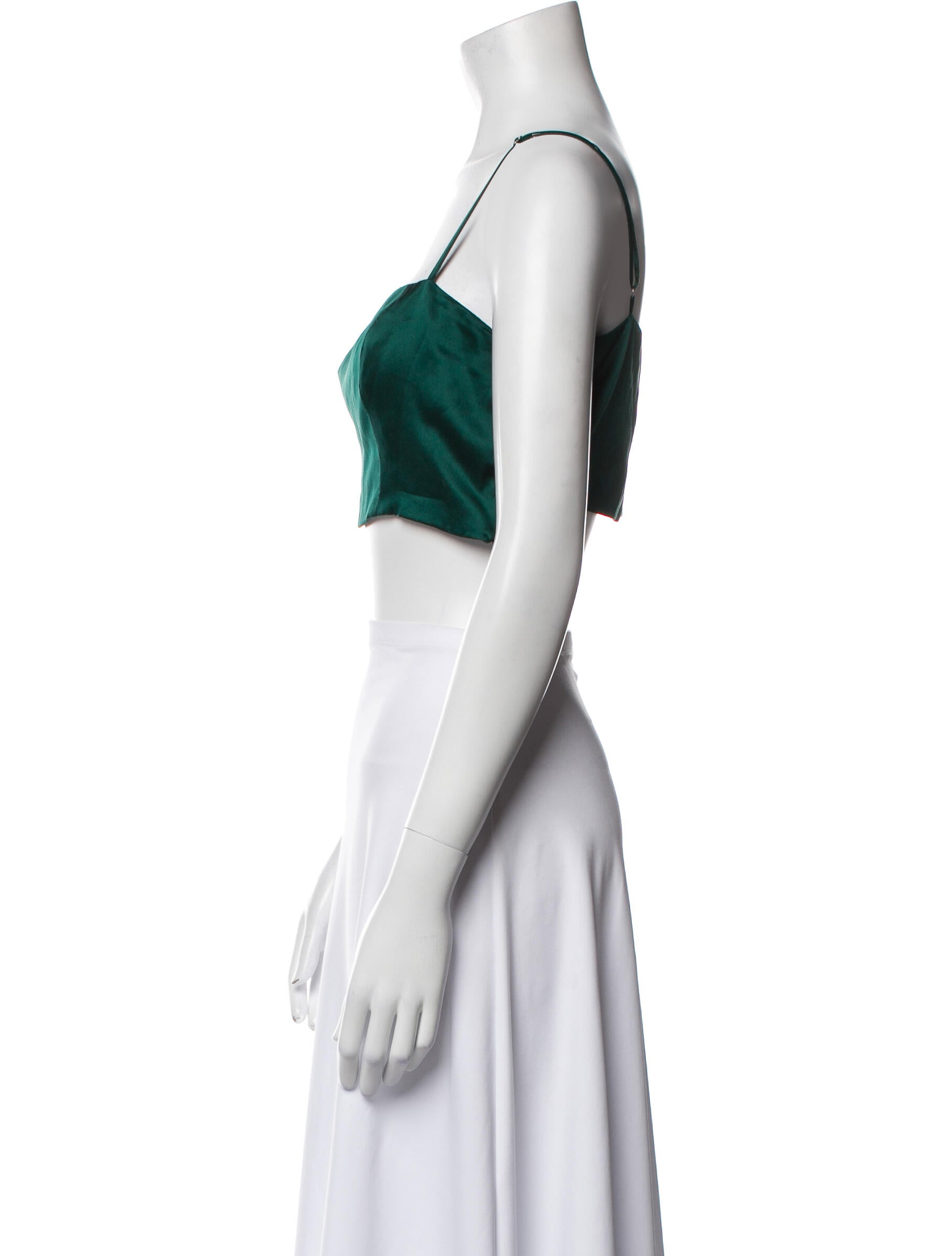 Reformation Silk Square Neckline Crop Top