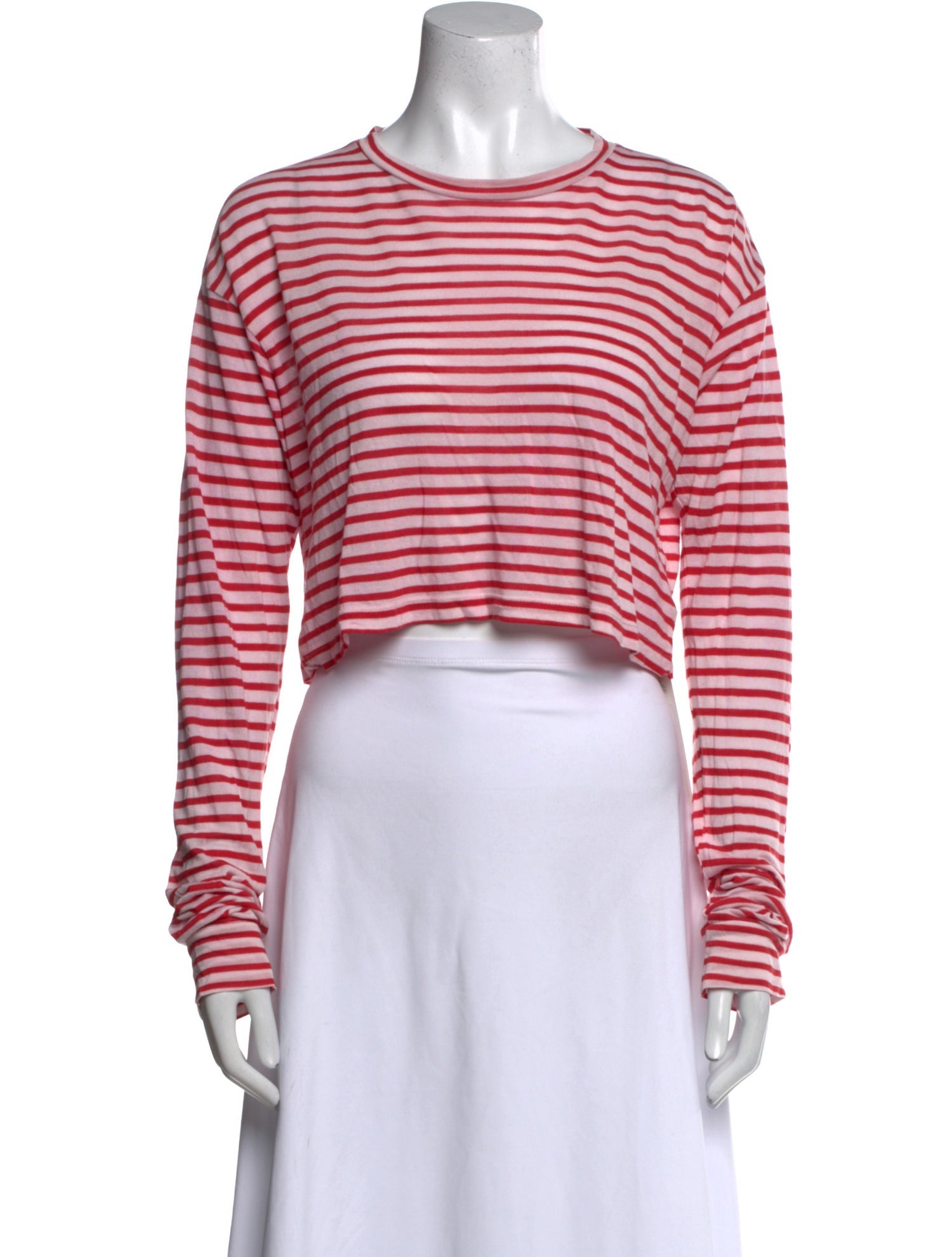 Reformation Striped Crew Neck Crop Top