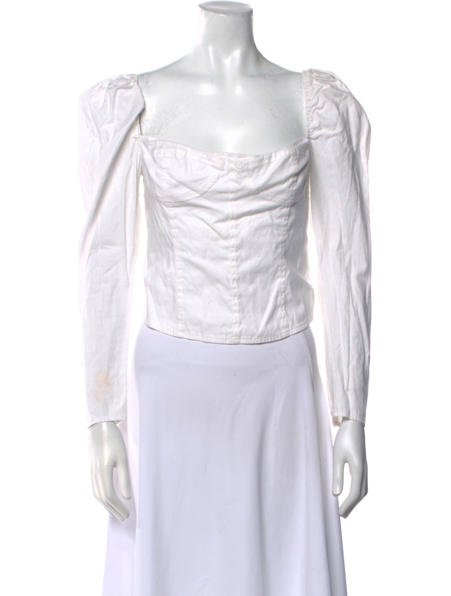 Reformation Off-The-Shoulder Three-Quarter Sleeve Crop Top