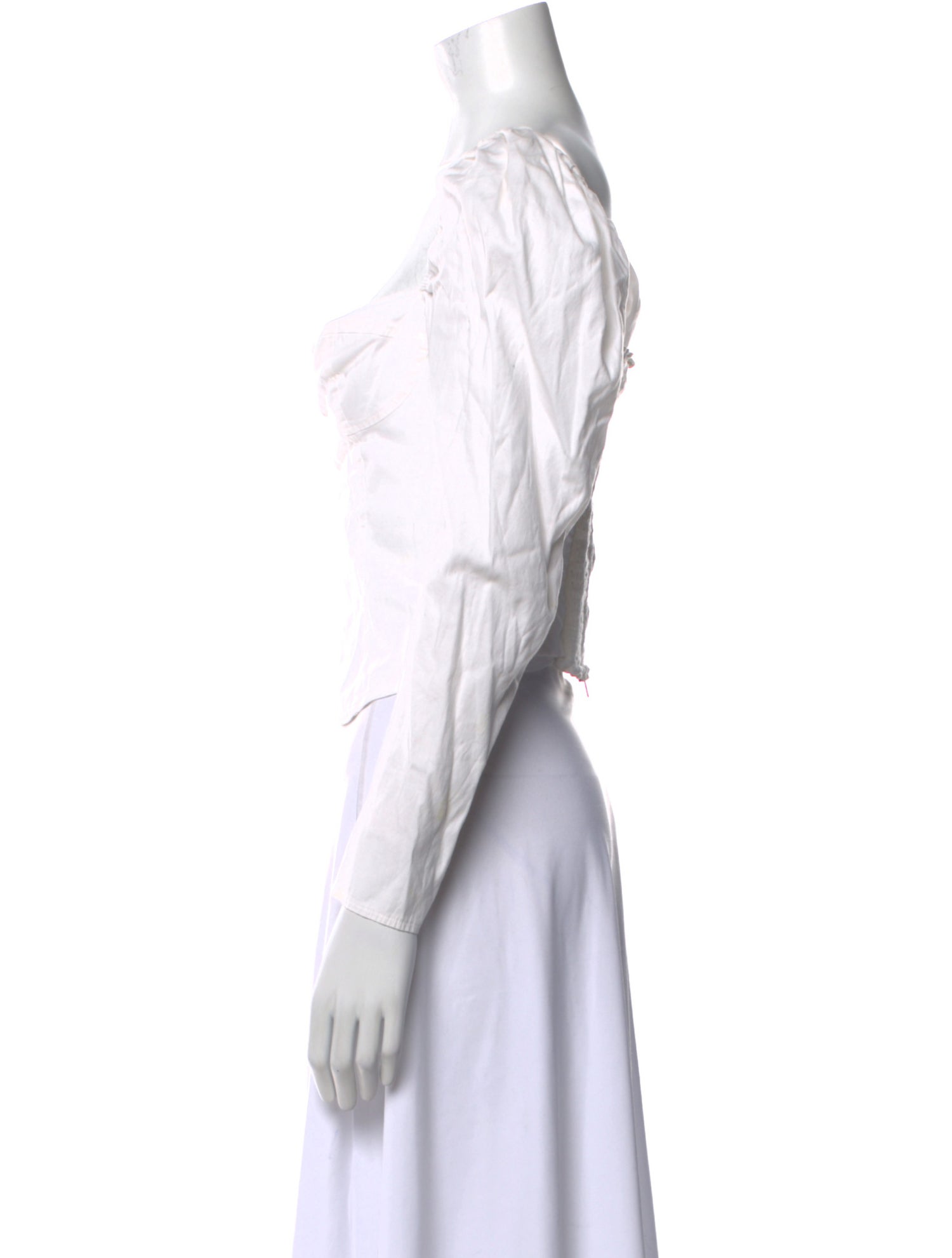 Reformation Off-The-Shoulder Three-Quarter Sleeve Crop Top