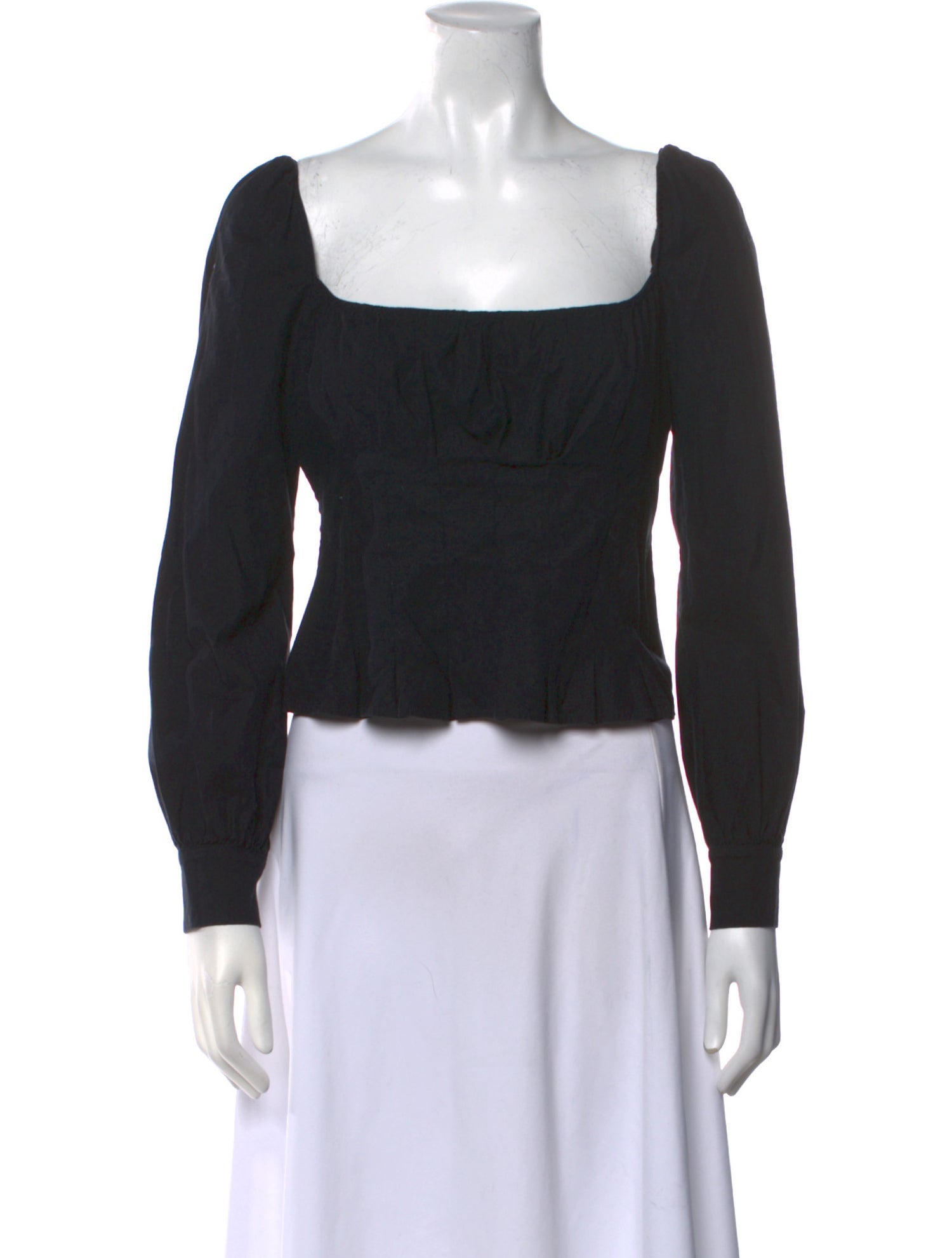 Reformation Square Neckline Long Sleeve Crop Top