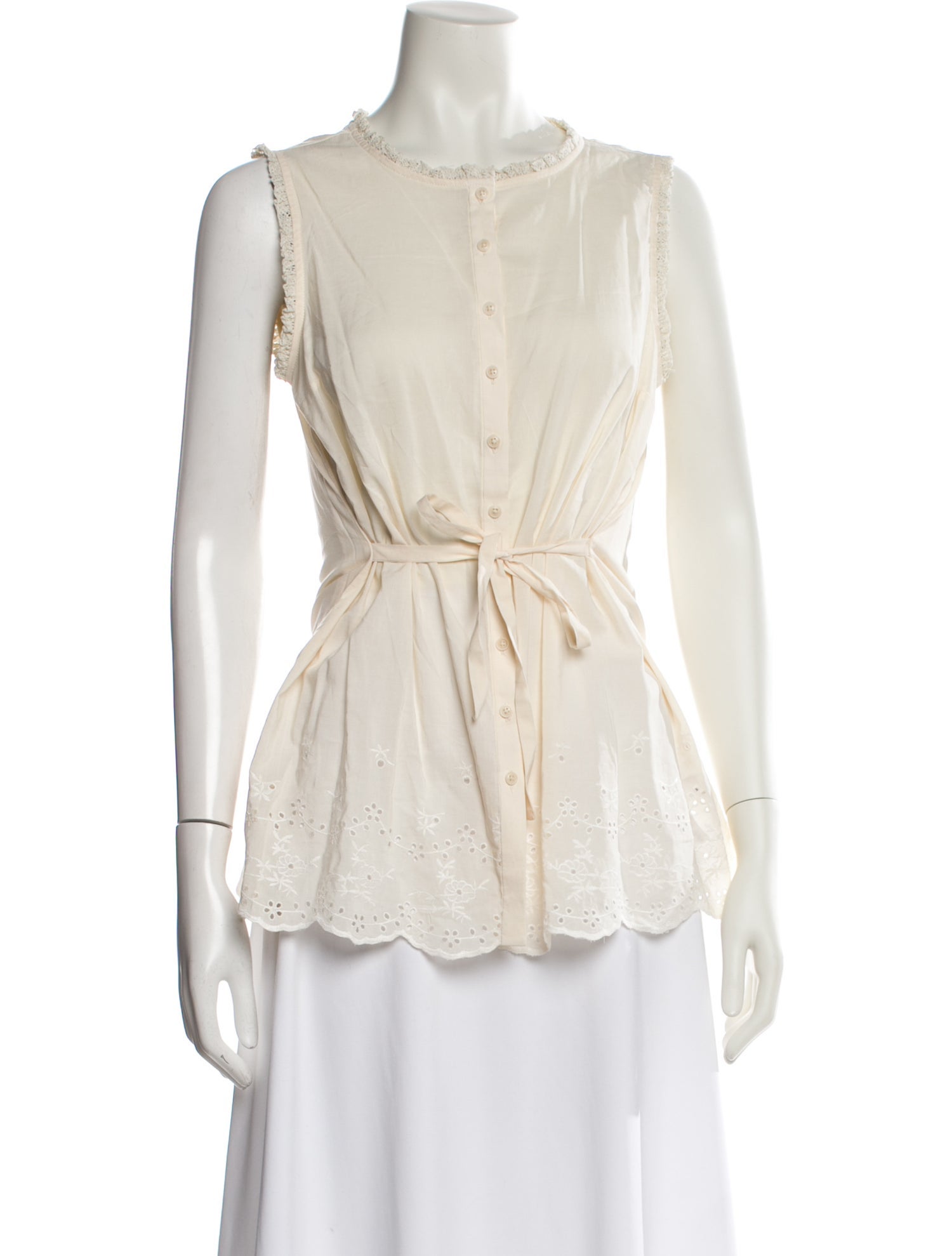 Reformation Crew Neck Sleeveless Blouse