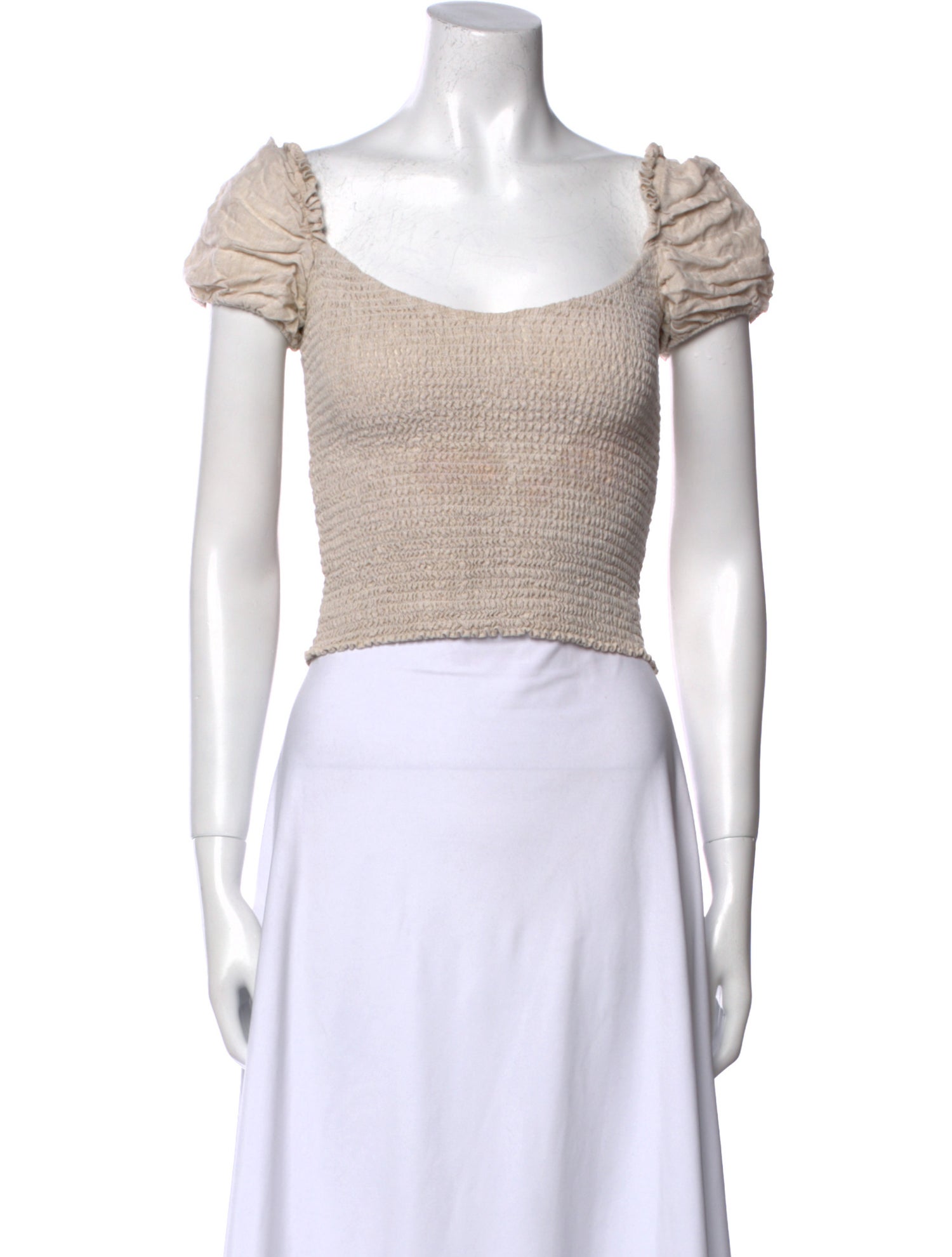 Reformation Linen Scoop Neck Crop Top