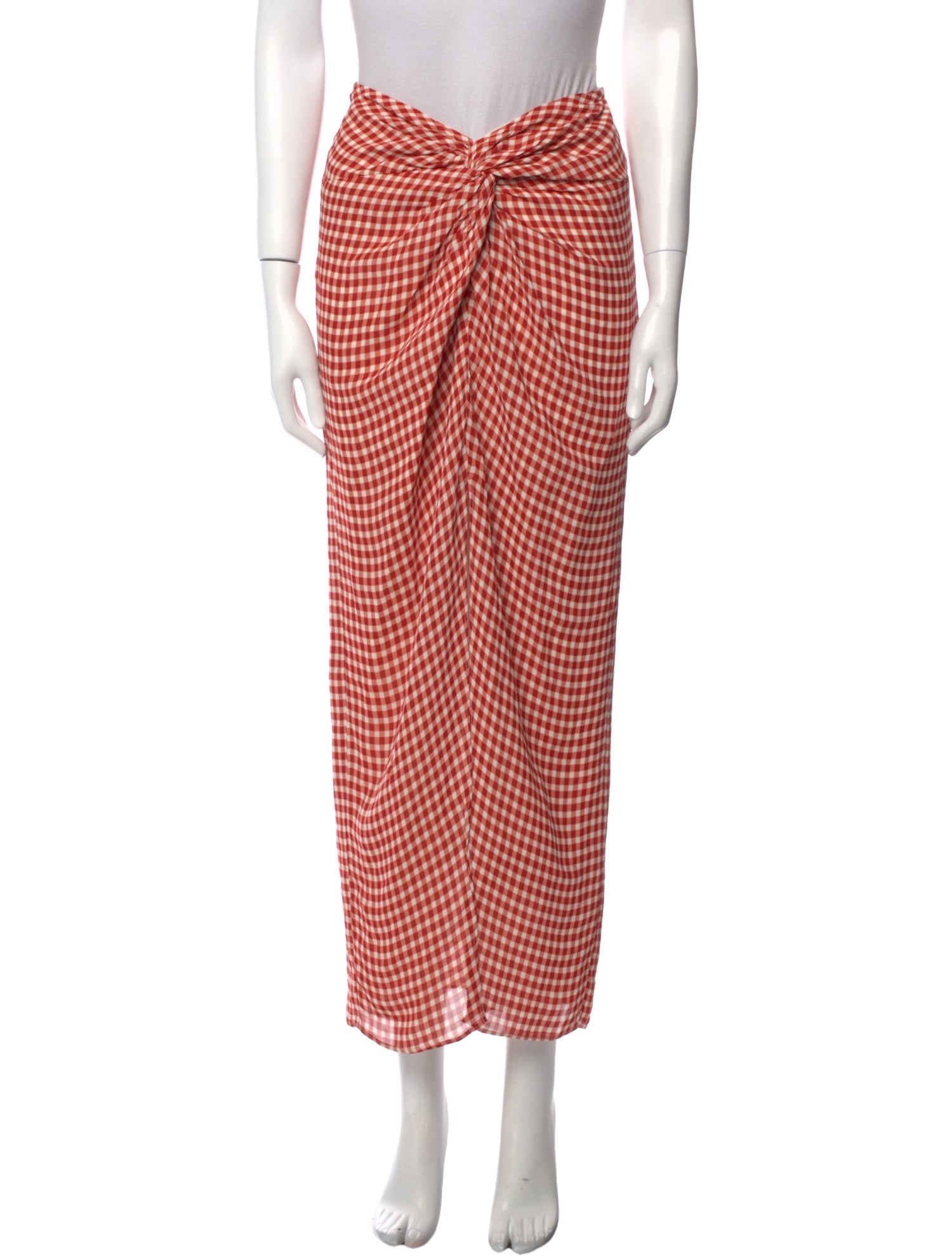 Reformation Plaid Print Long Skirt
