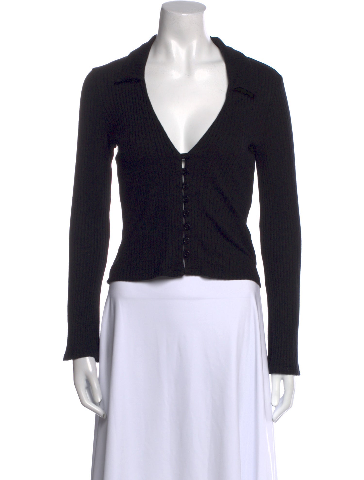 Reformation V-Neck Long Sleeve Crop Top