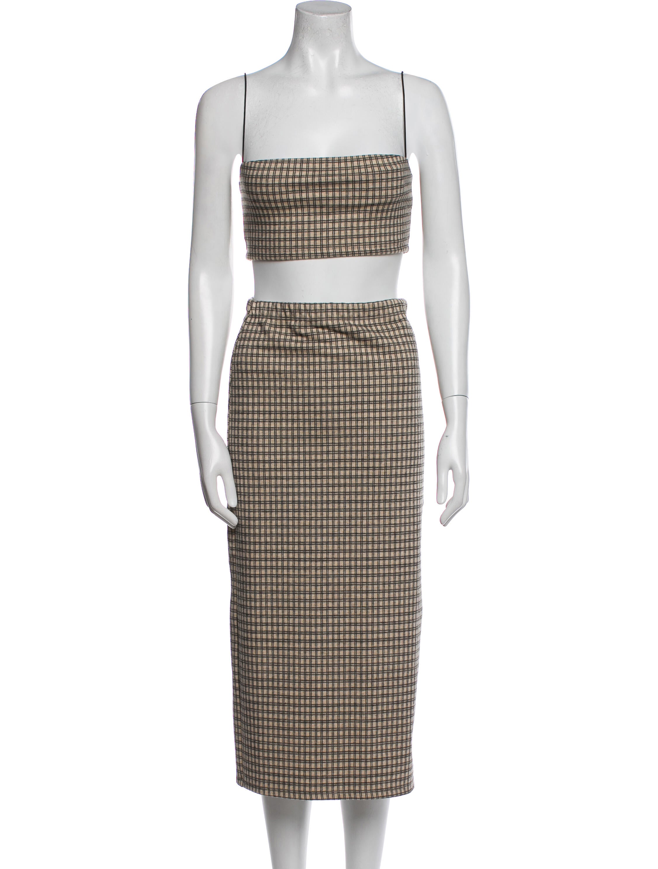 Reformation Plaid Print Skirt Set