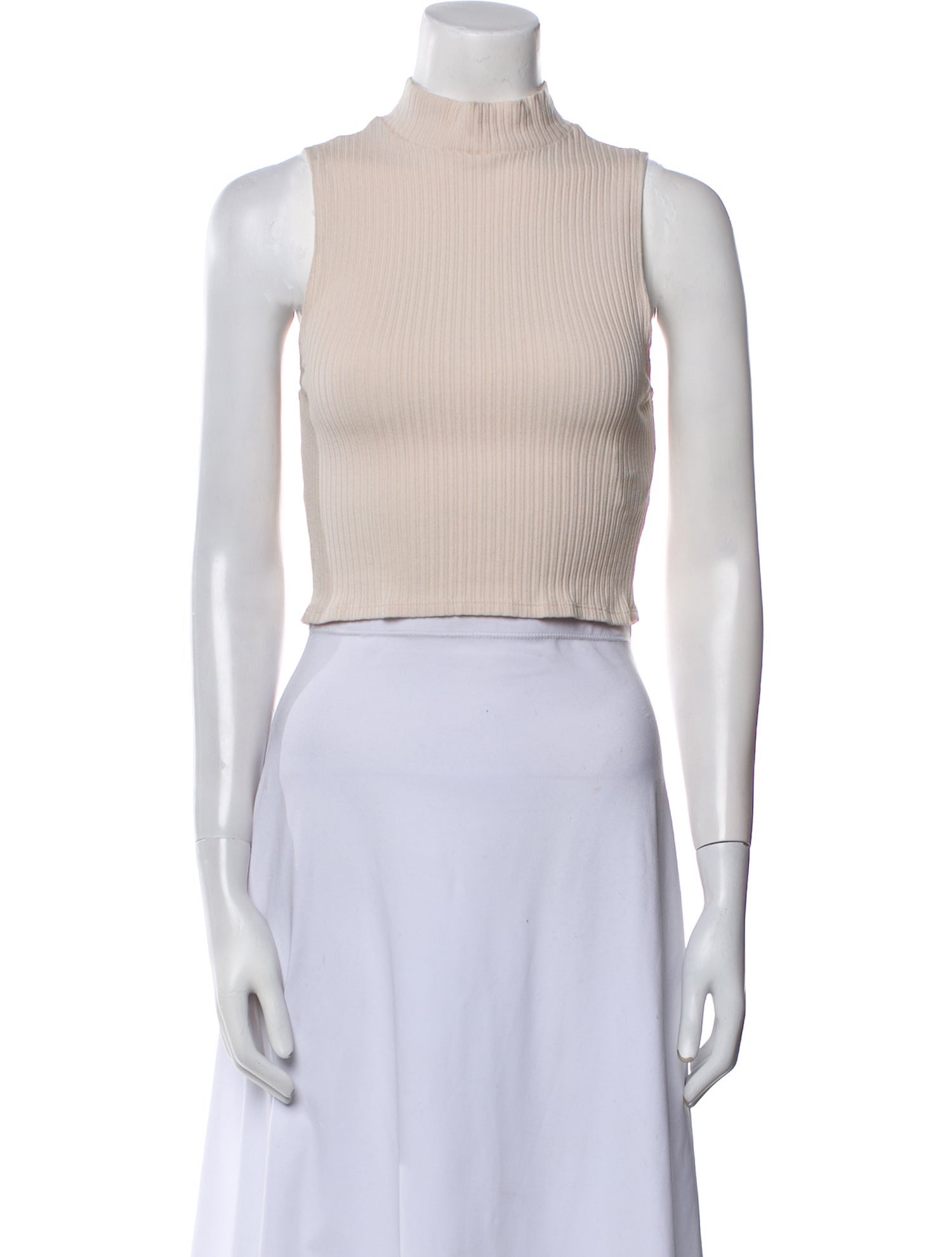 Reformation Mock Neck Sleeveless Crop Top