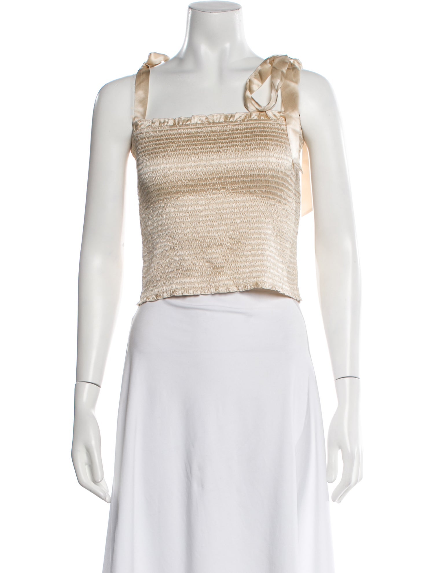 Reformation Silk Square Neckline Crop Top