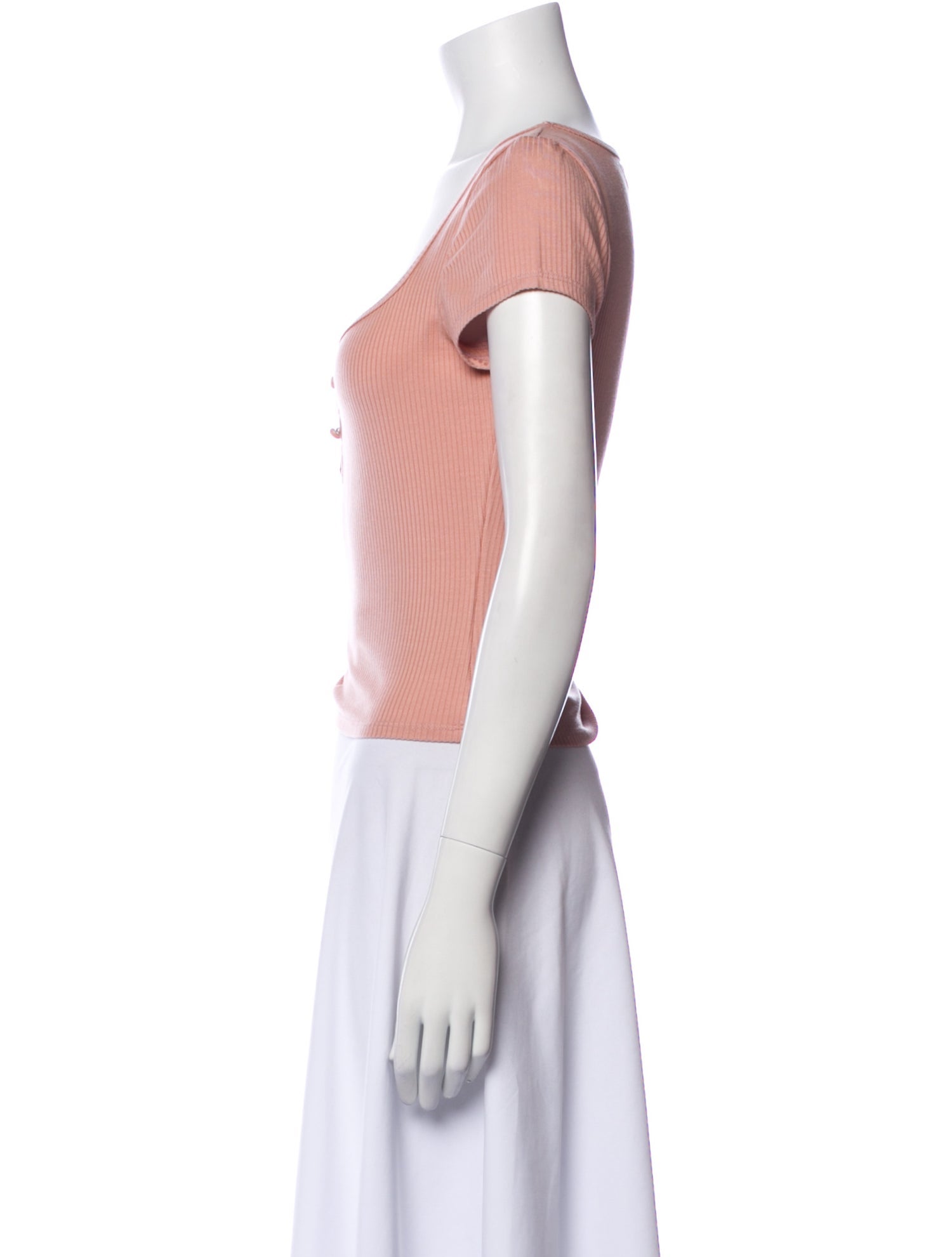 Reformation Square Neckline Short Sleeve Crop Top