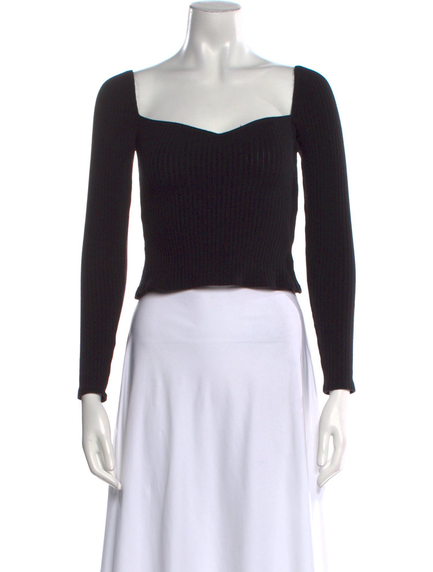 Reformation Square Neckline Long Sleeve Crop Top