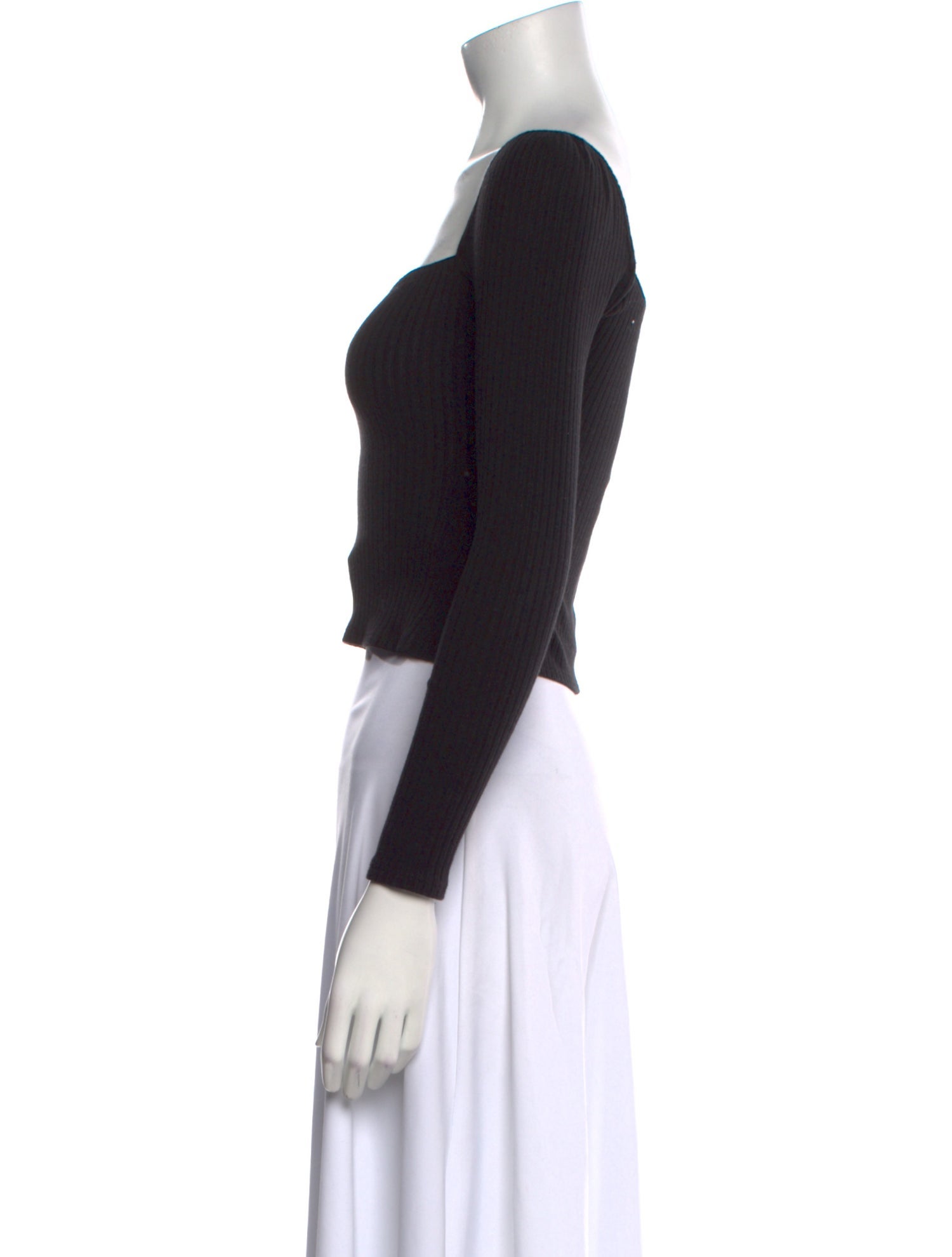 Reformation Square Neckline Long Sleeve Crop Top