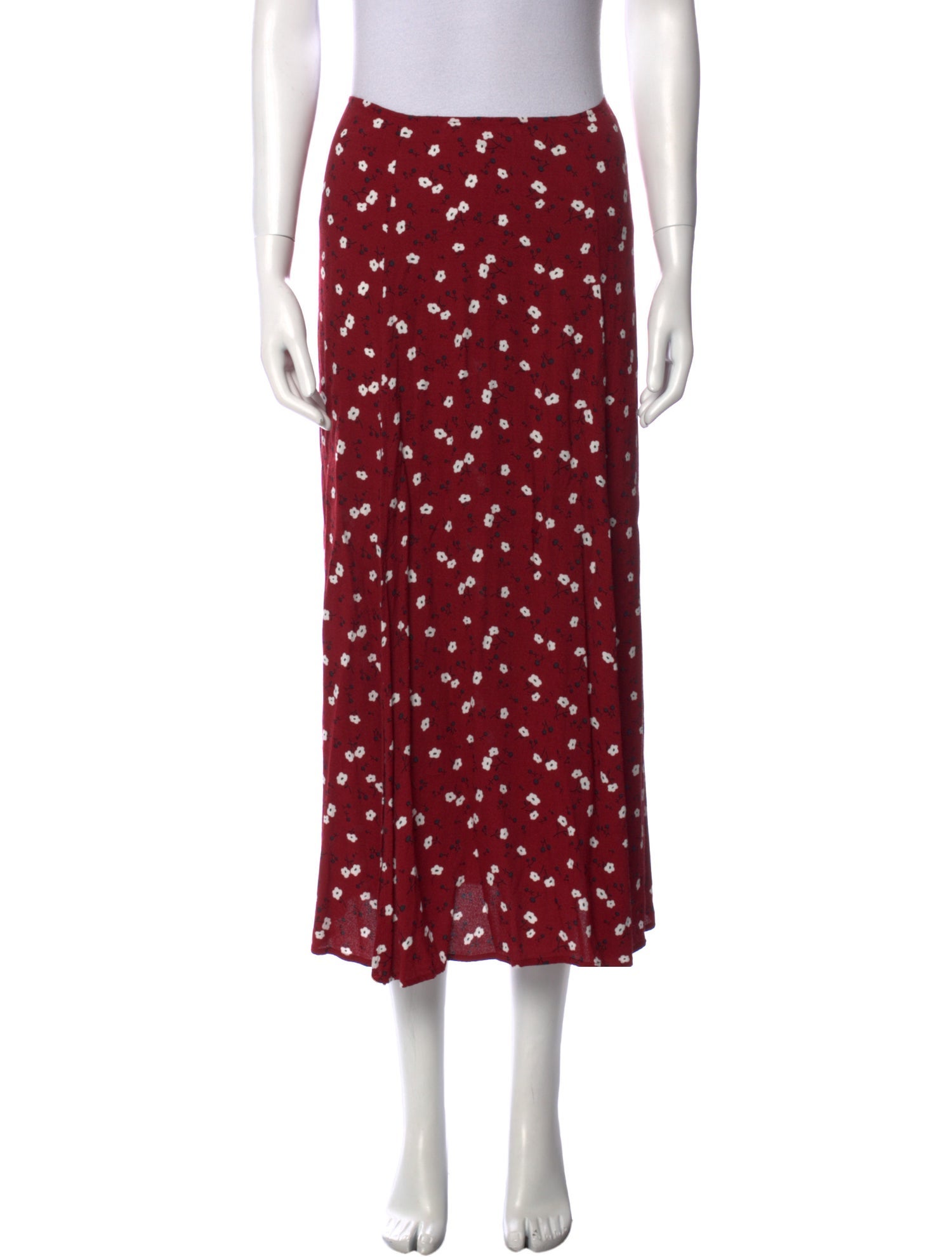 Reformation Floral Print Midi Length Skirt